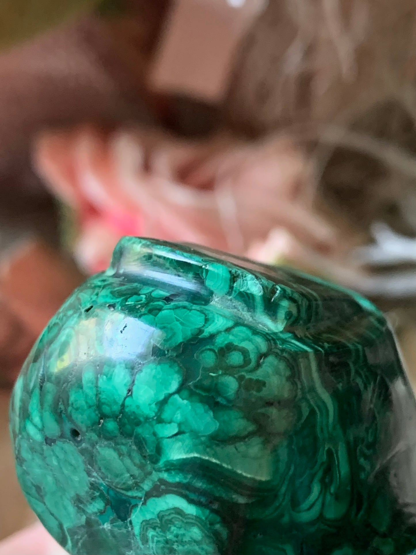 Vintage malachite foot shaped ashtray