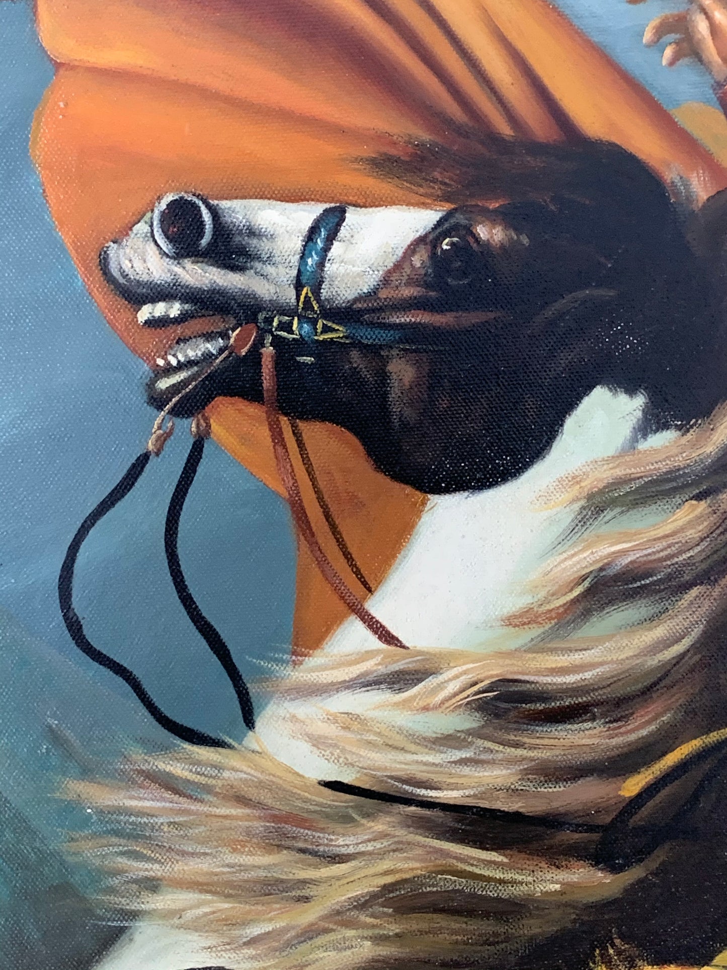 Vintage large original Napoleon reproduction painting