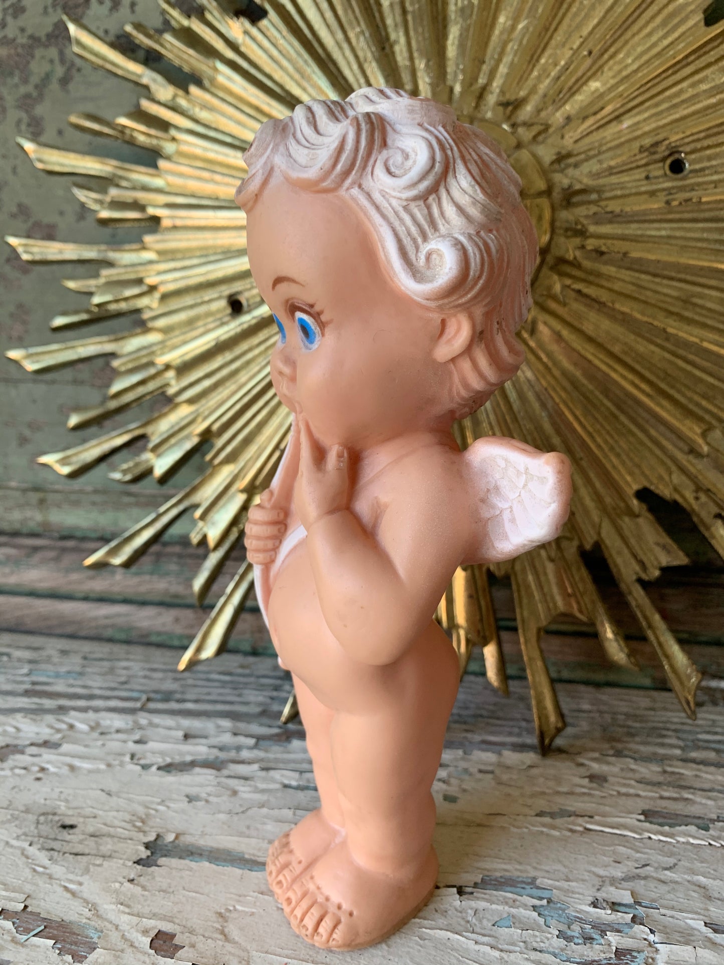 Vintage rubber squeaky toy angel I Love Lucy cupid doll