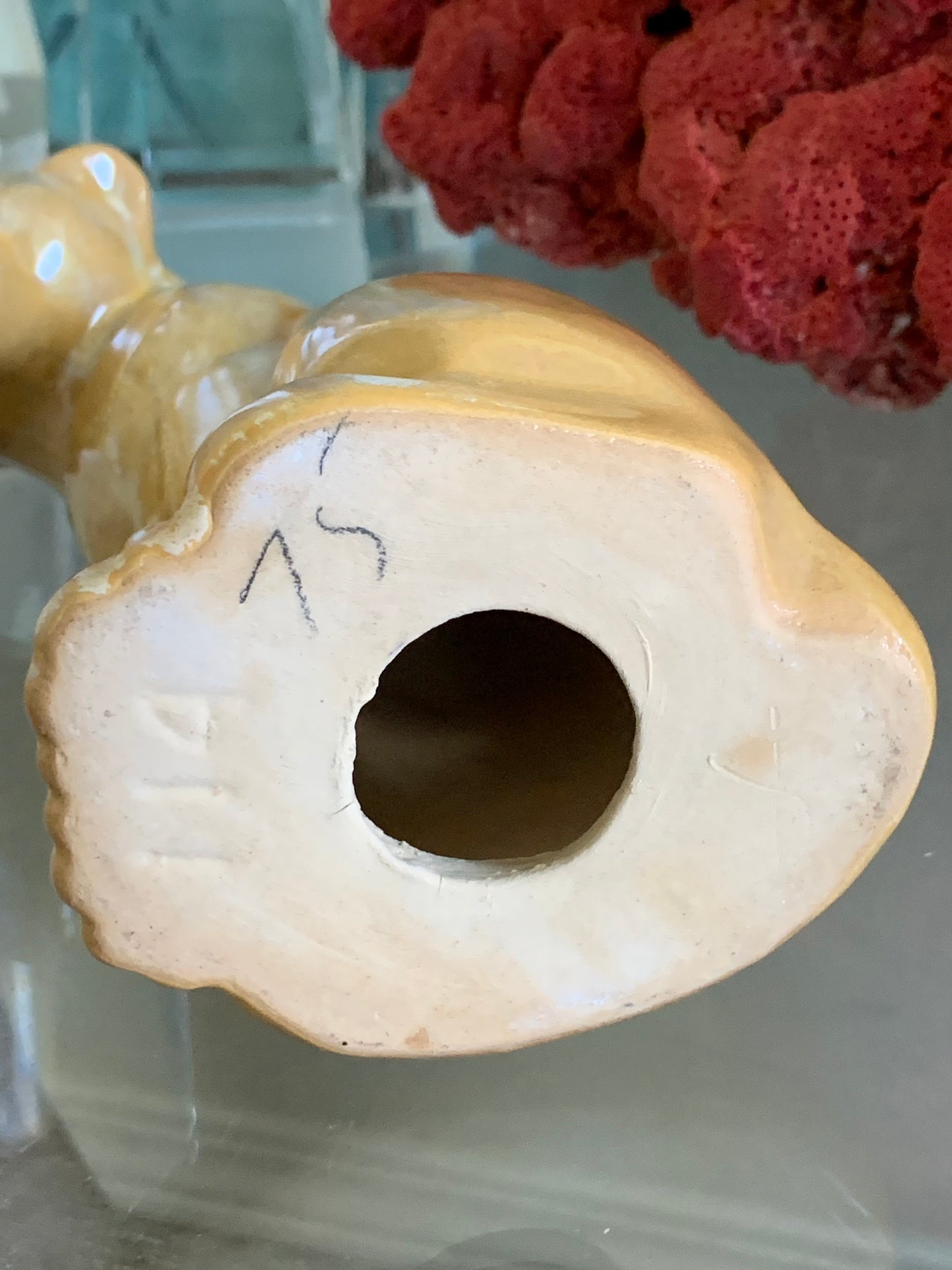 Vintage Frankoma pottery puma cat statue