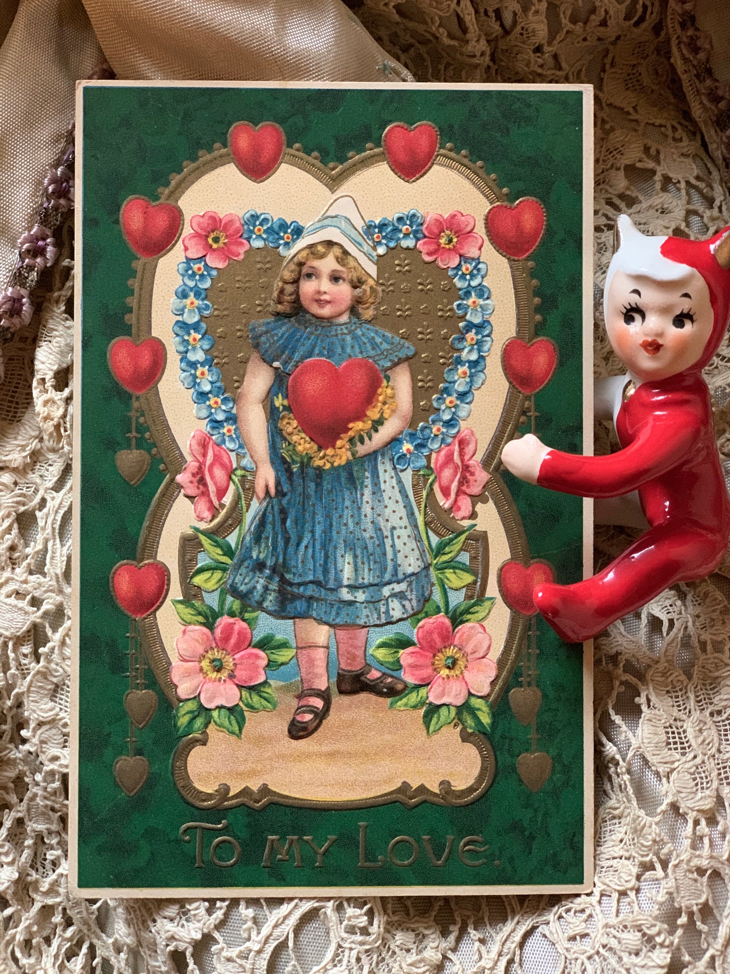 Antique German Valentine postcard