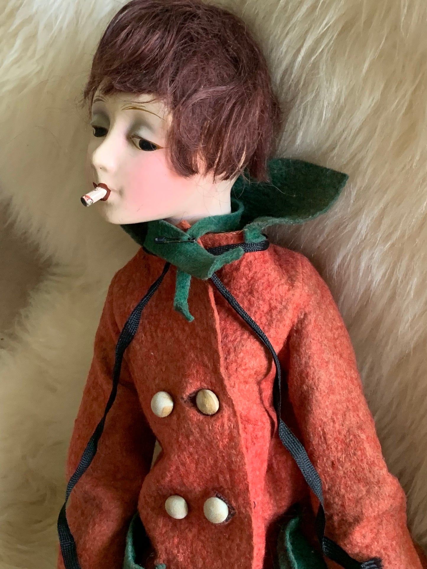 Vintage Cubeb smoker boudoir doll