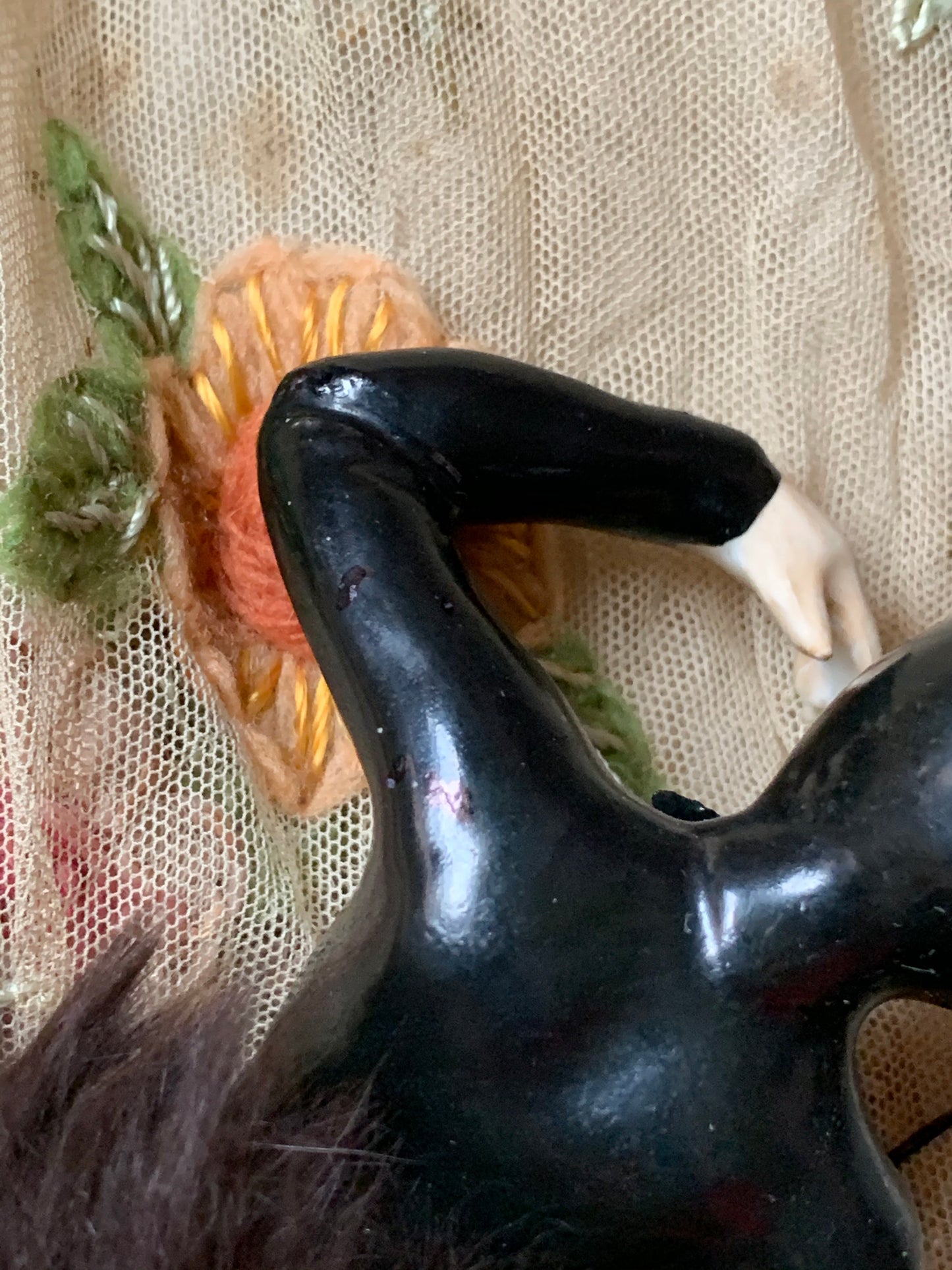 Vintage black devil ballerina figurine