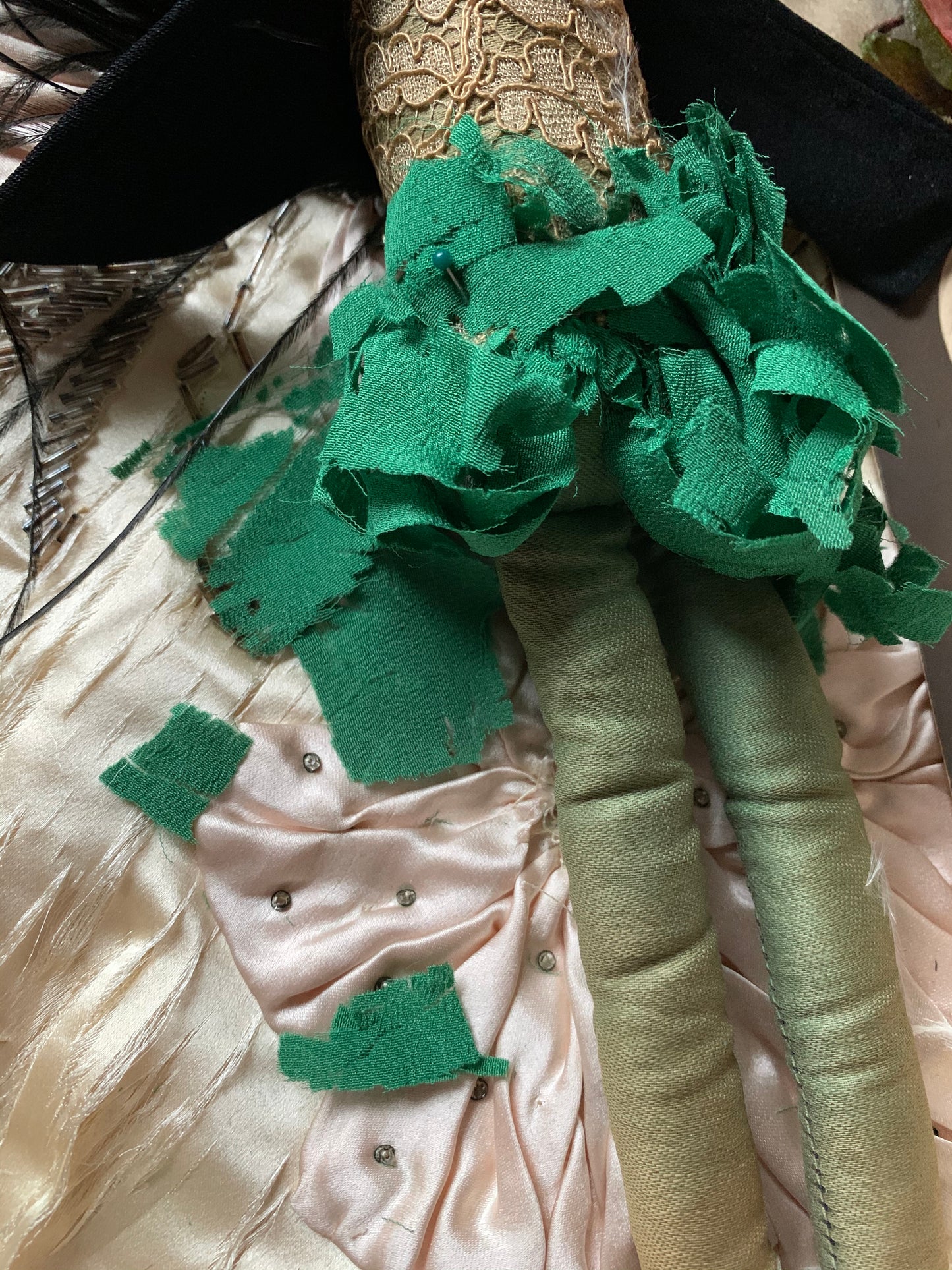 Vintage small shabby pierrot doll