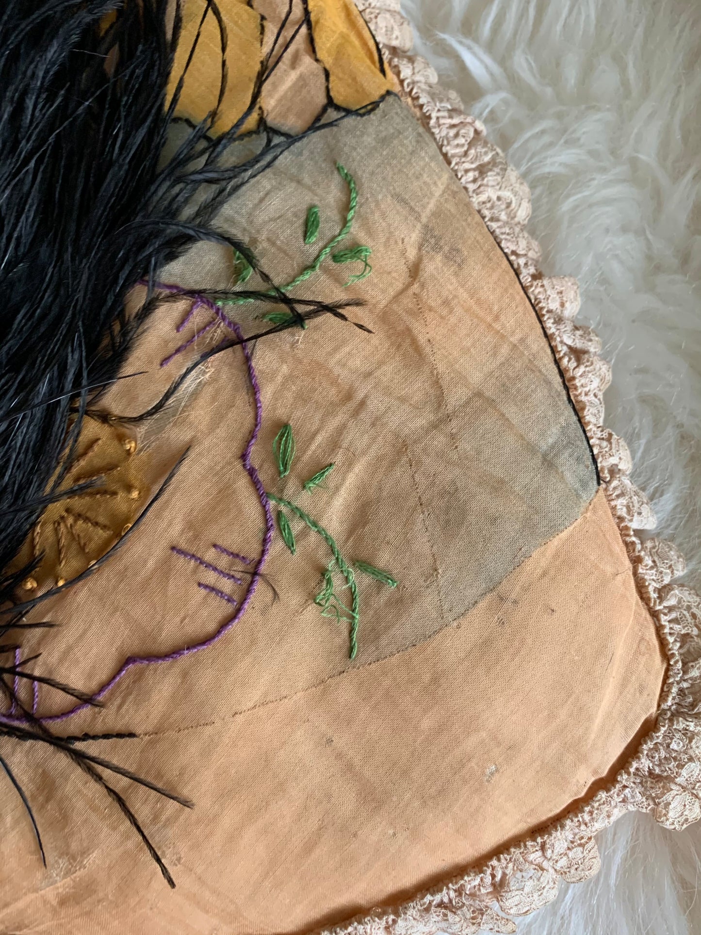 Assembled shabby vintage doll face pillow