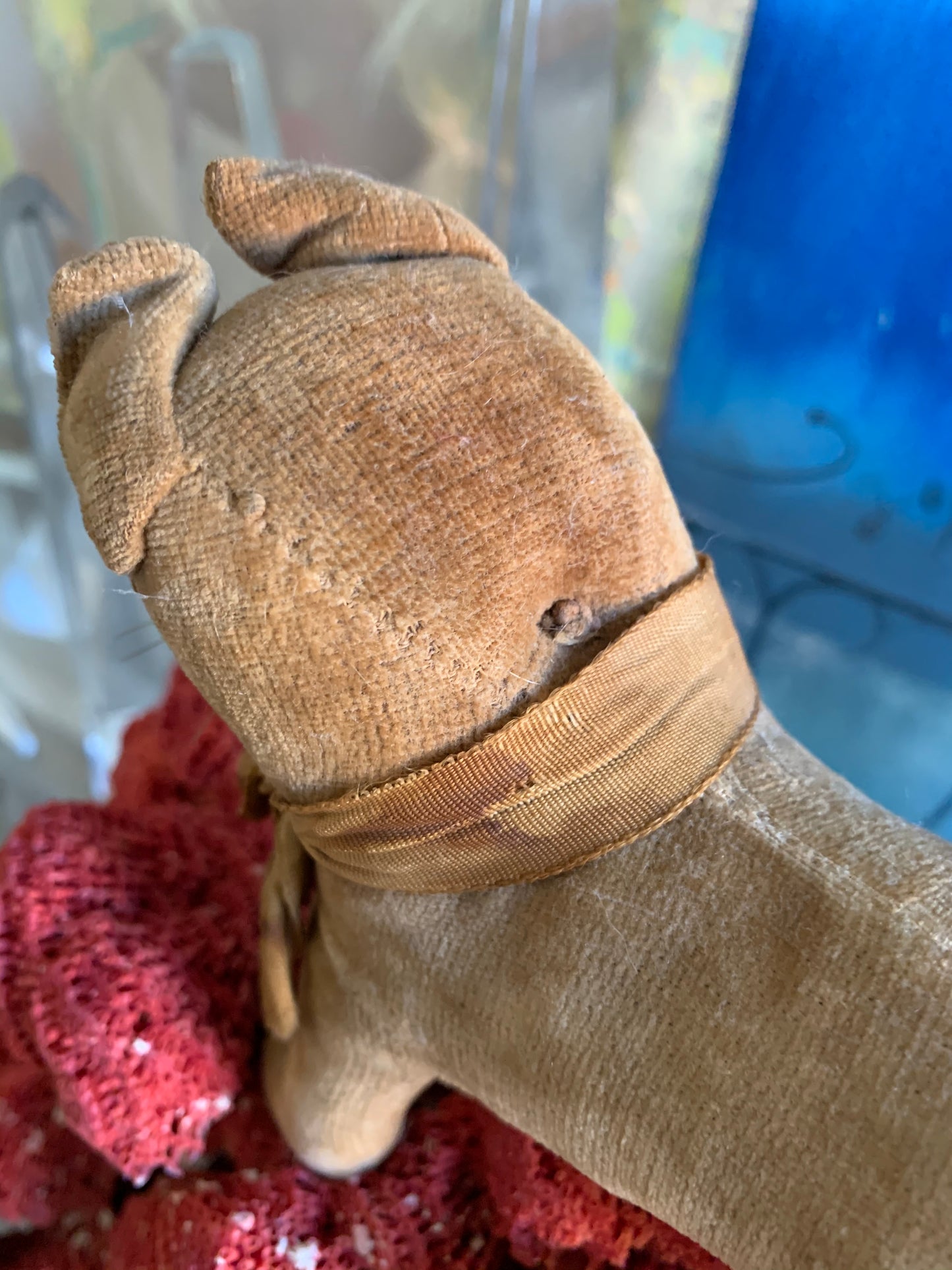 Vintage stuffed toy kitten glass eyes