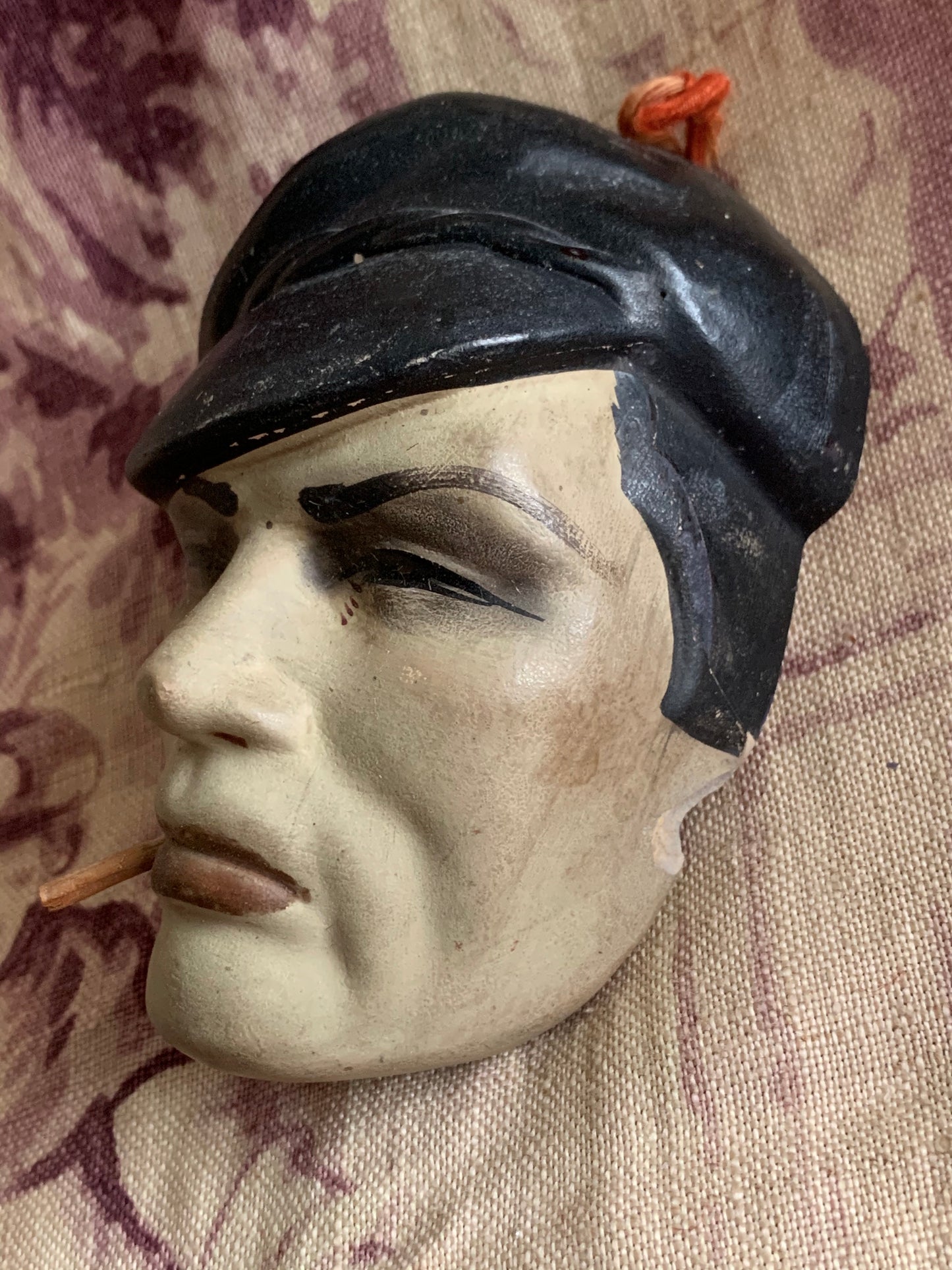 Vintage mini smoker pottery face