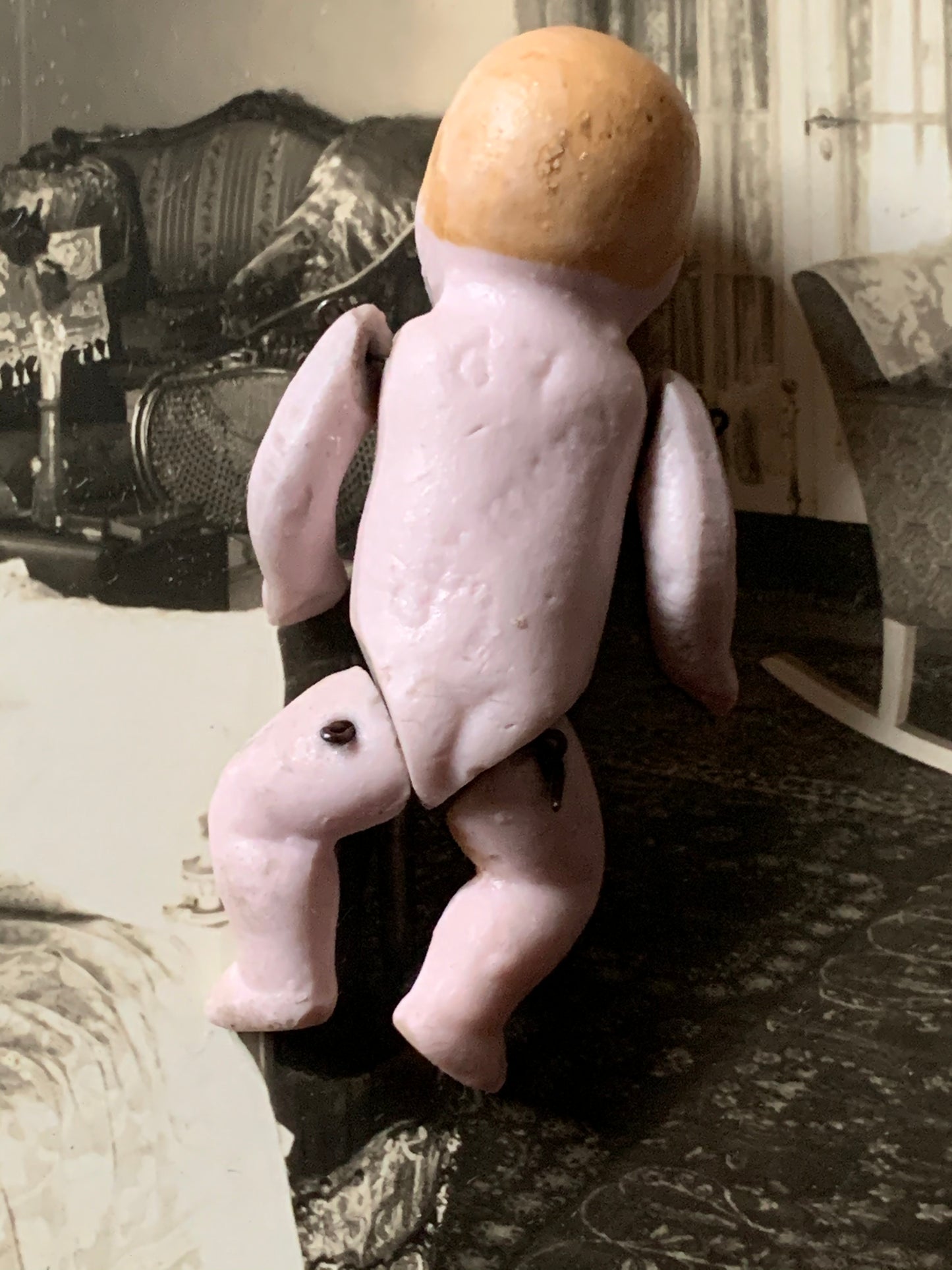 Vintage mini German jointed baby doll