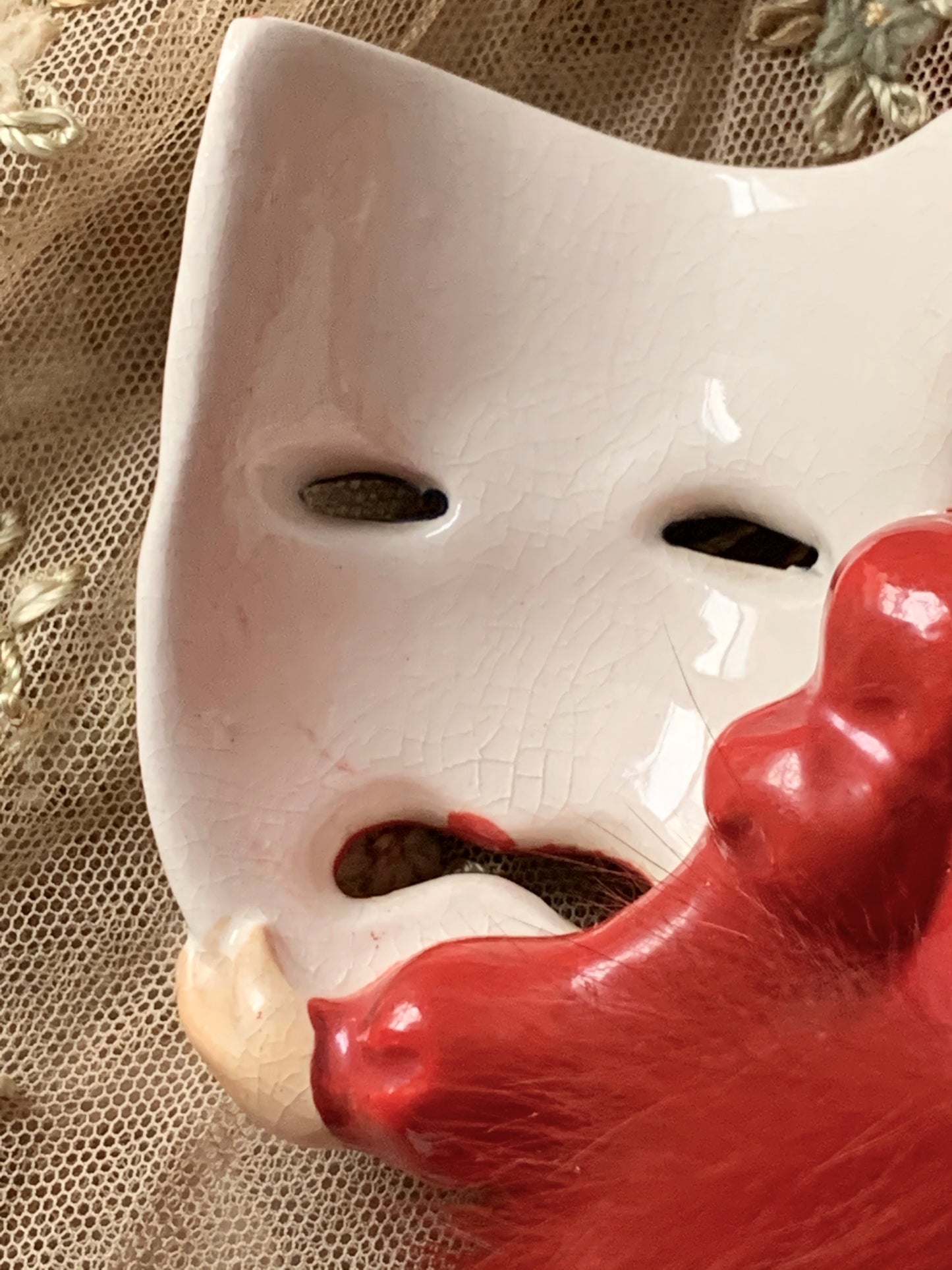 Vintage devil ballerina boy with mask
