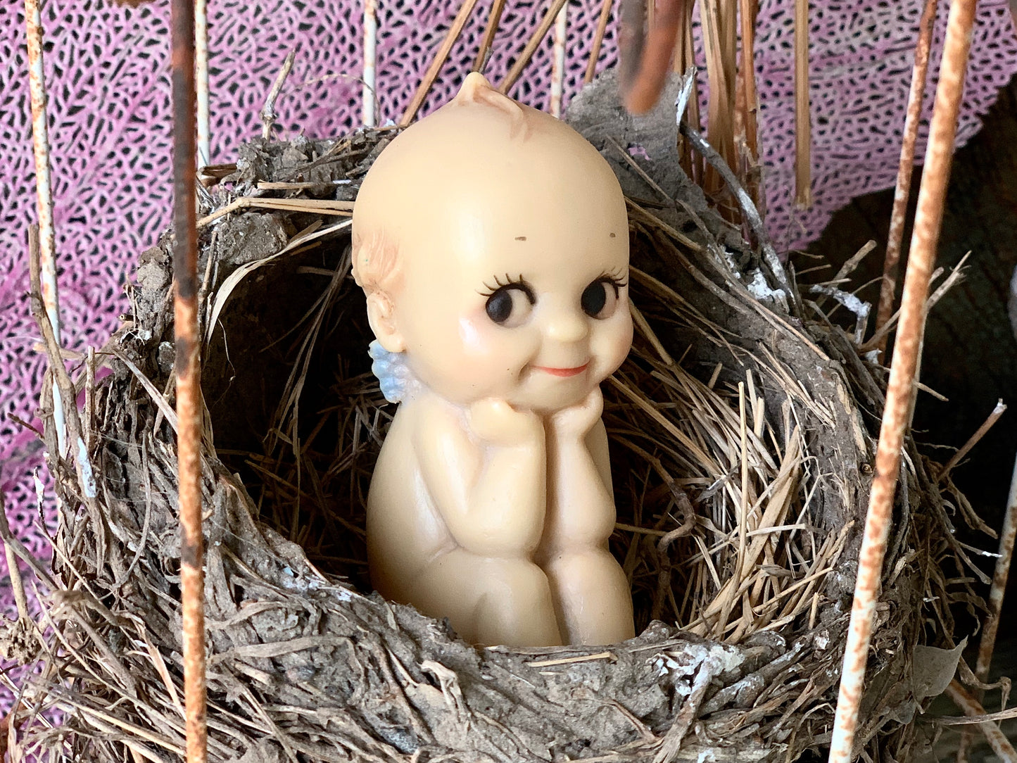 Vintage mini Rose Oneill rubber squeak toy kewpie