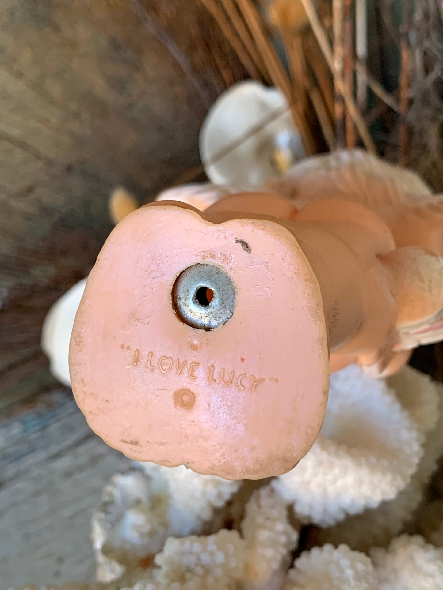 Vintage rubber squeaky toy angel I Love Lucy cupid doll