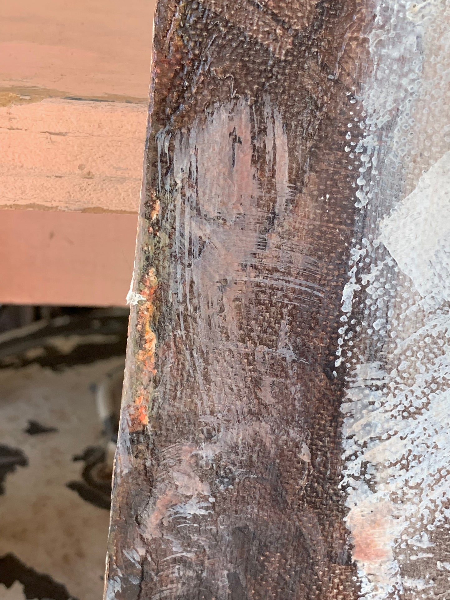 Vintage original mid century portrait painting