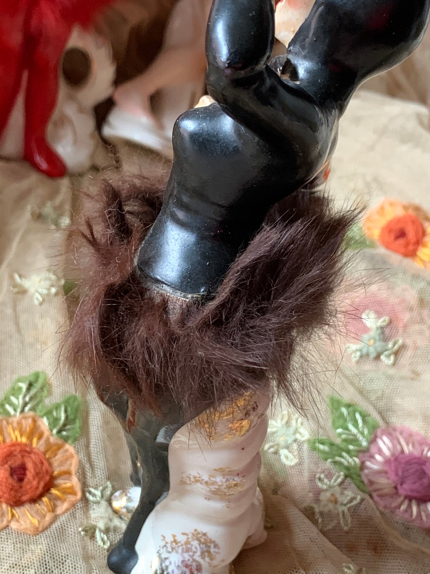 Vintage black devil ballerina figurine