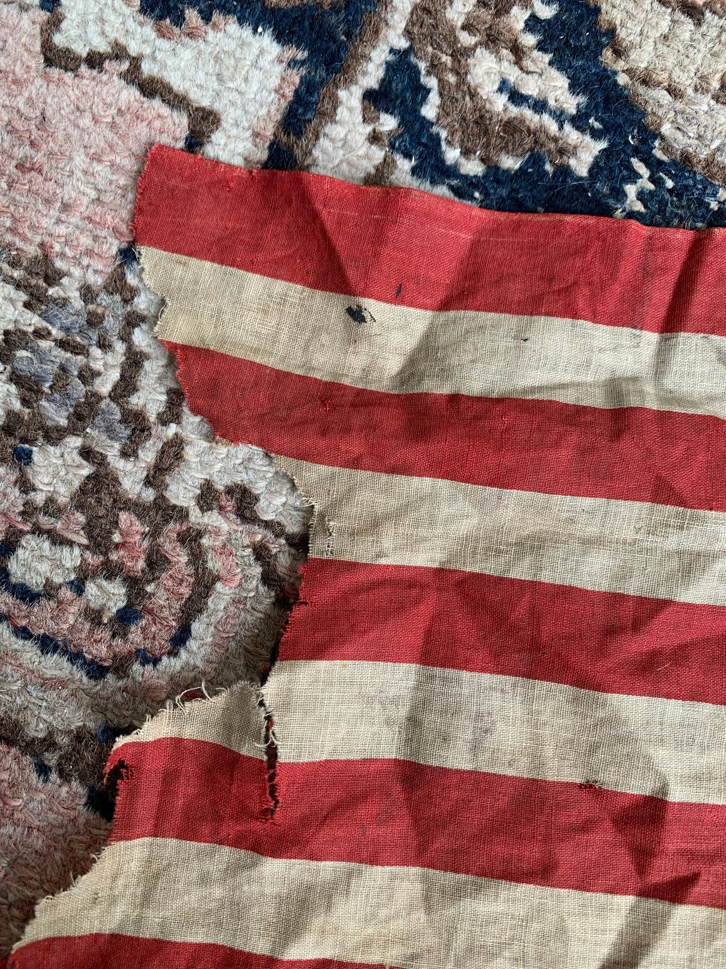 Vintage tattered 48 star miniature flag