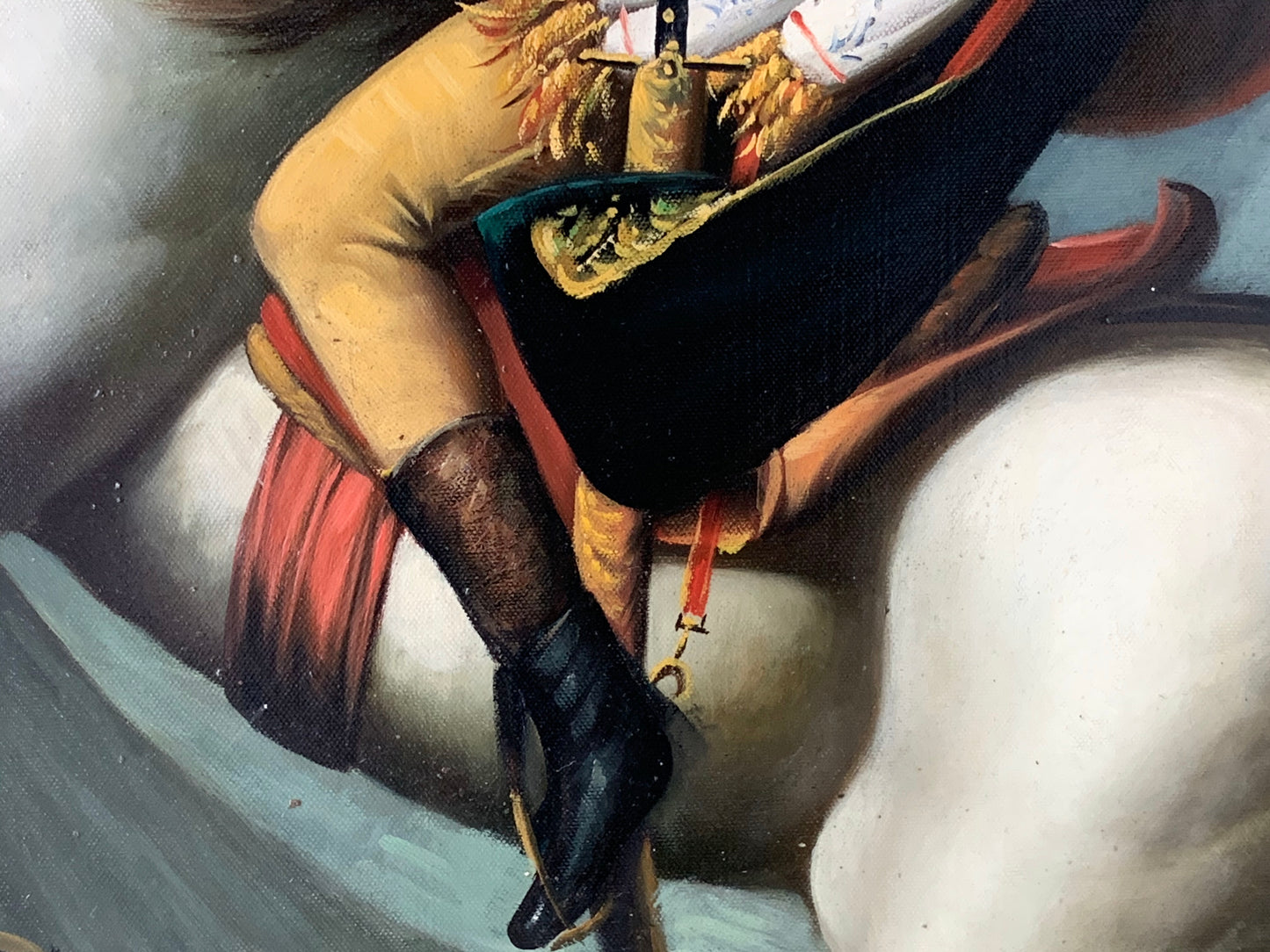 Vintage large original Napoleon reproduction painting
