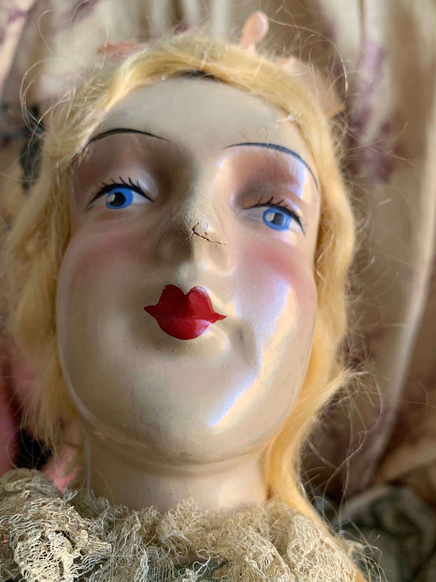 Vintage blond flapper boudoir doll