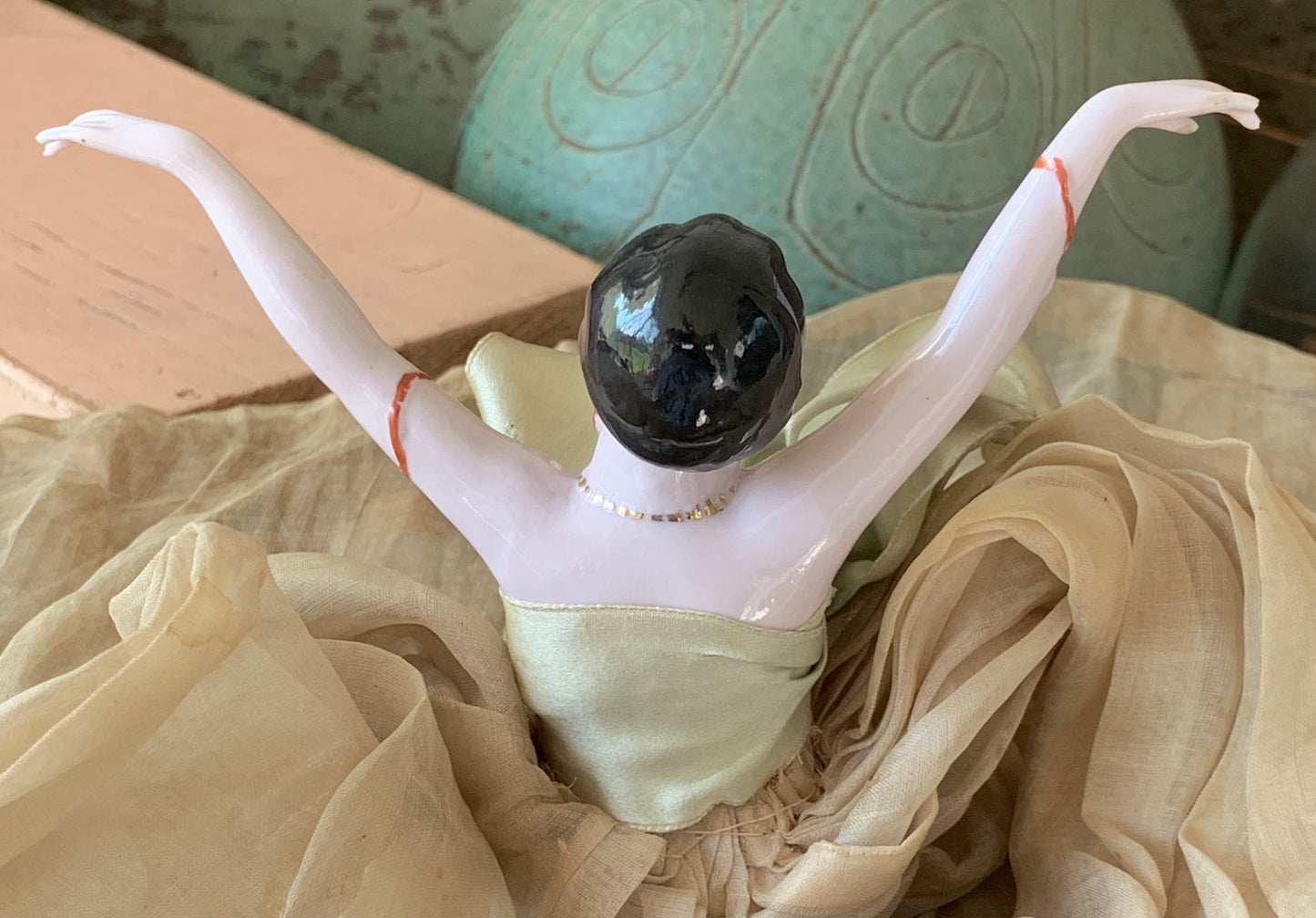 Vintage German arms away half doll