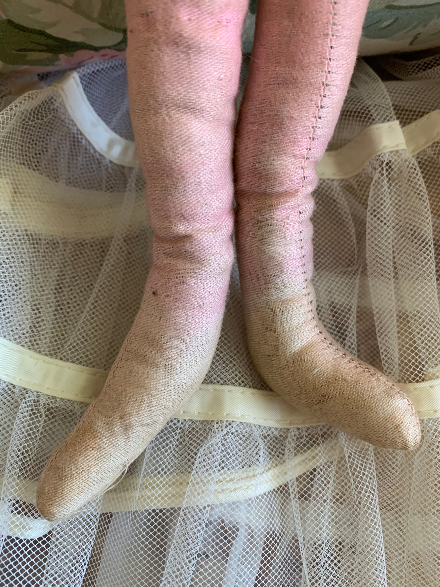 Vintage pierrot boudoir doll French style clown bed doll