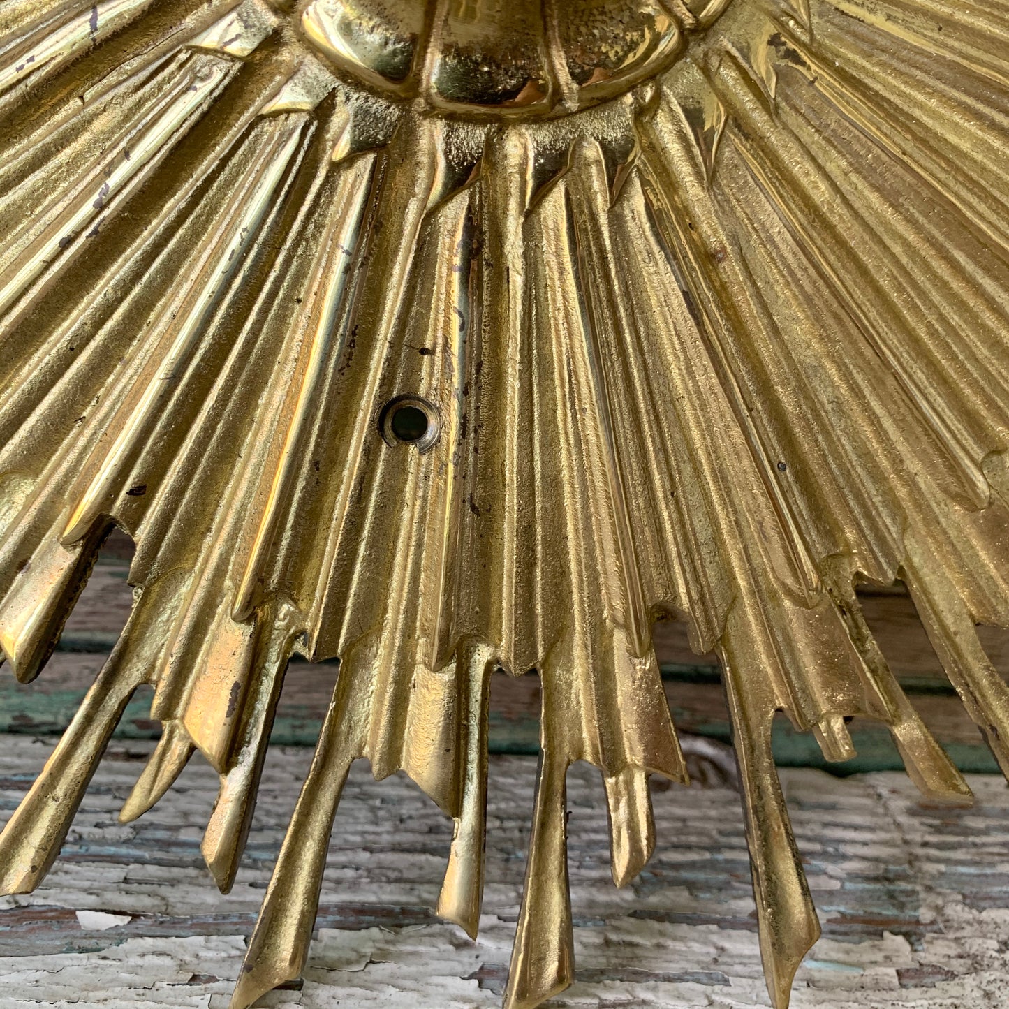 Mid century starburst ceiling flush mount light
