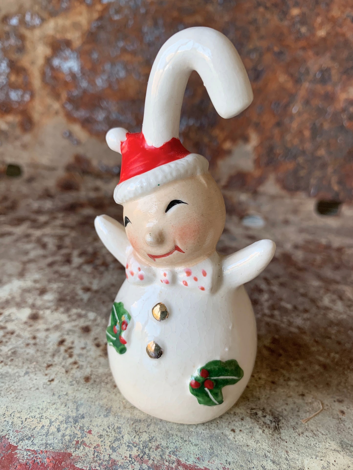 Vintage snowman figurine retro Japan Christmas decoration