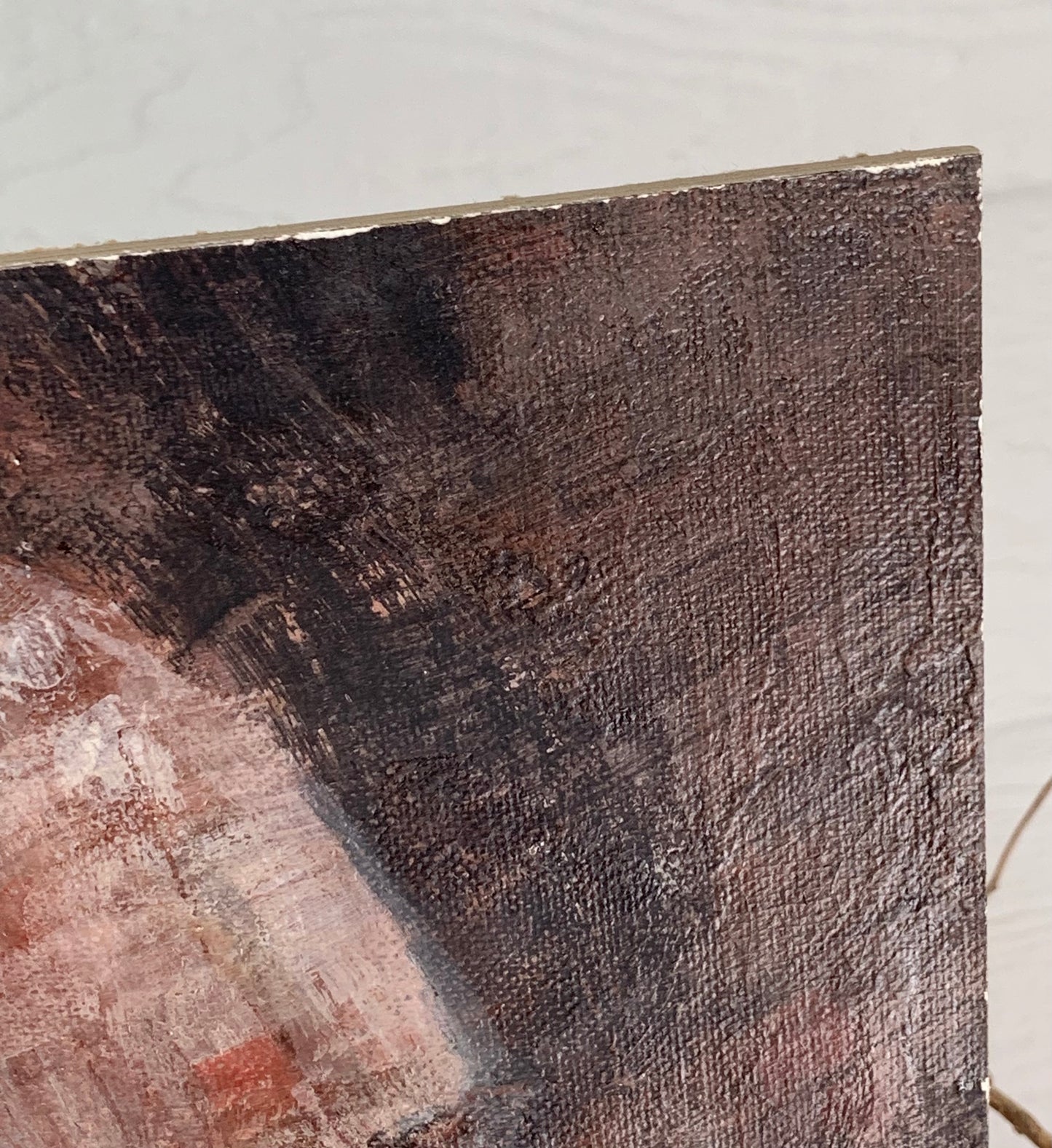 Vintage original mid century portrait painting