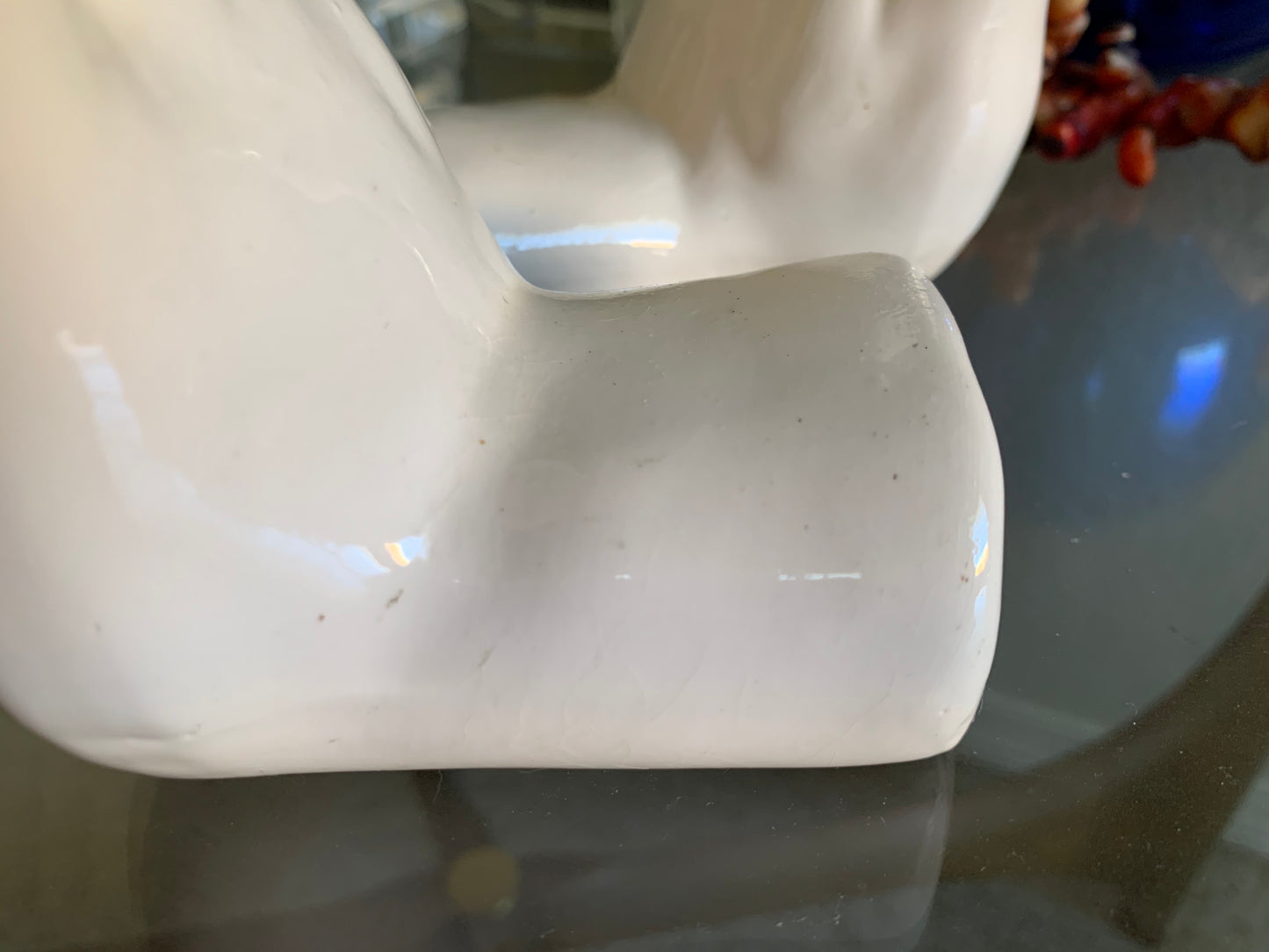 Vintage pair white figural hand bookends modern statue set