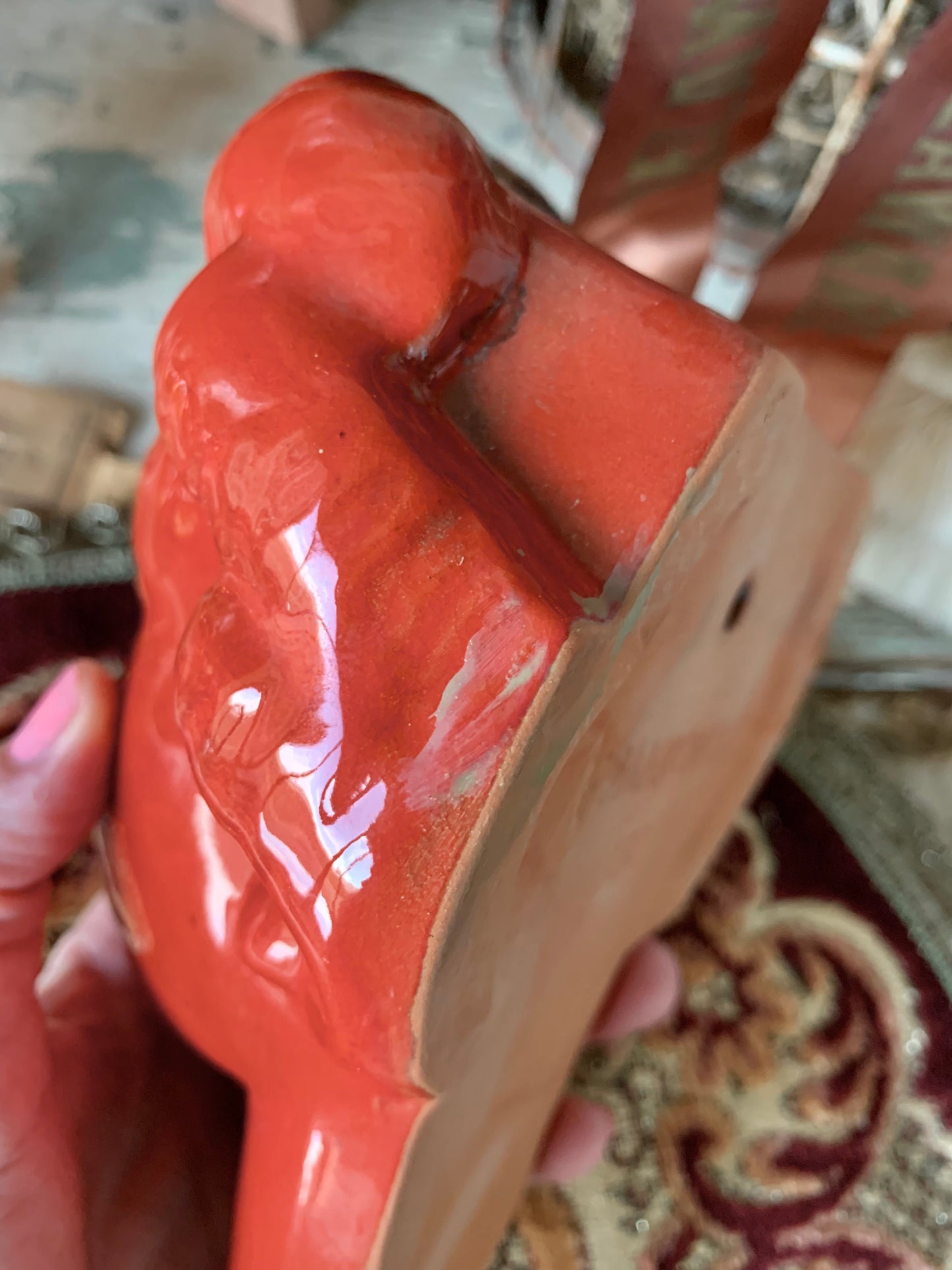 Vintage Frankoma pottery lady head wall pocket