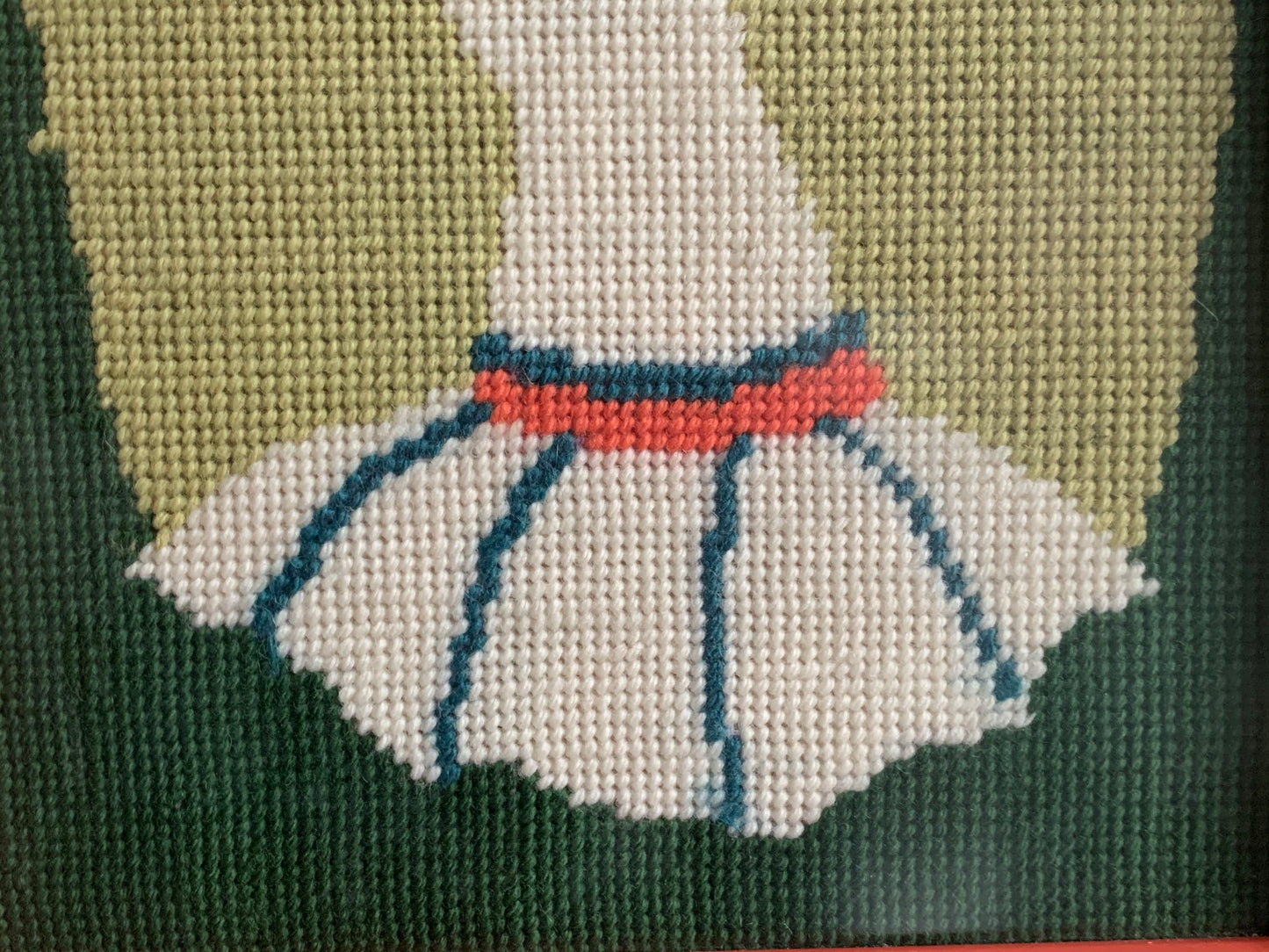 Vintage framed golfer needlepoint