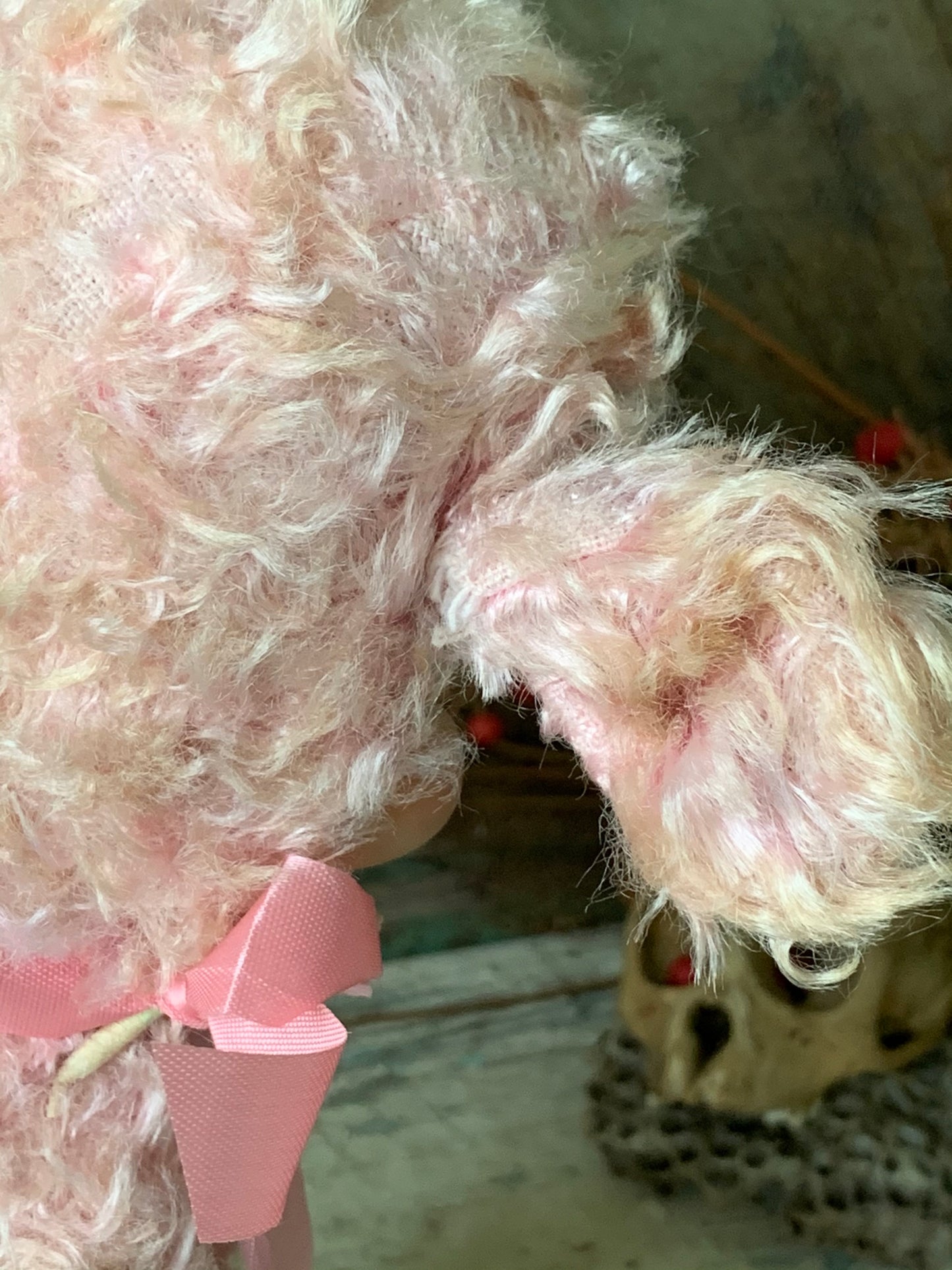 Vintage small Rushton pink lamb
