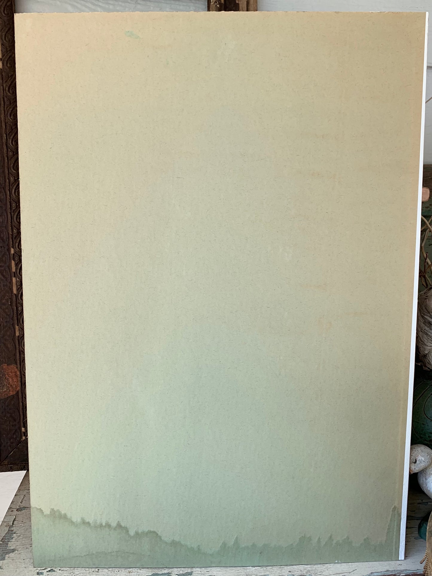 Vintage original mid century portrait painting