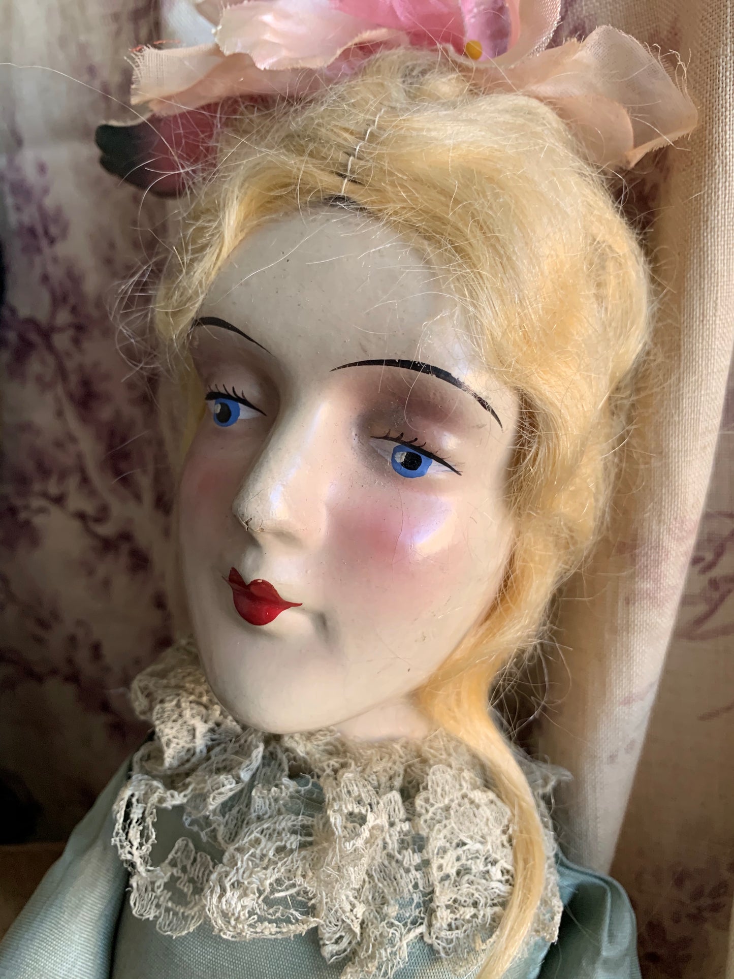 Vintage blond flapper boudoir doll