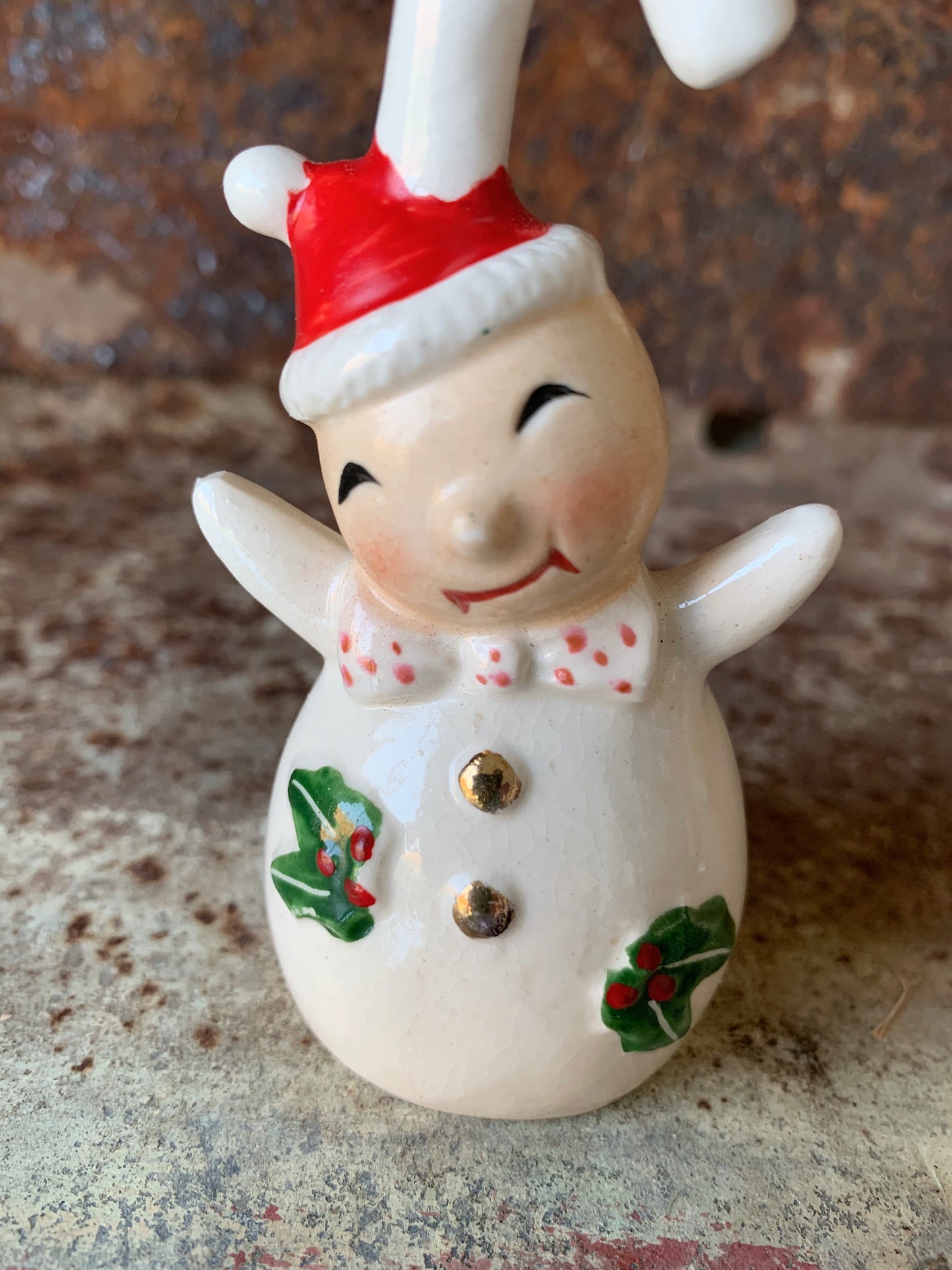 Vintage snowman figurine retro Japan Christmas decoration