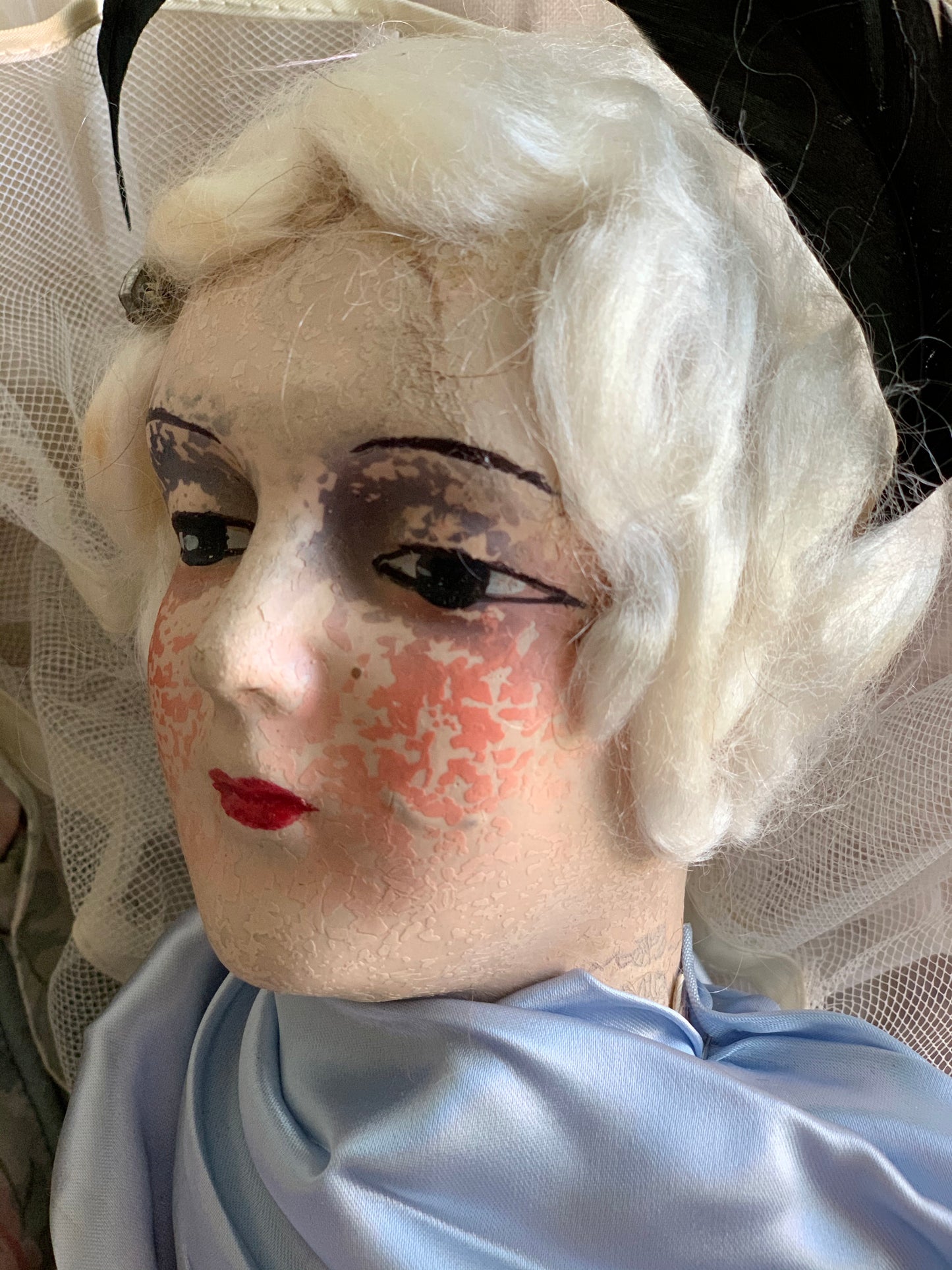 Vintage flapper boudoir doll antique bed doll