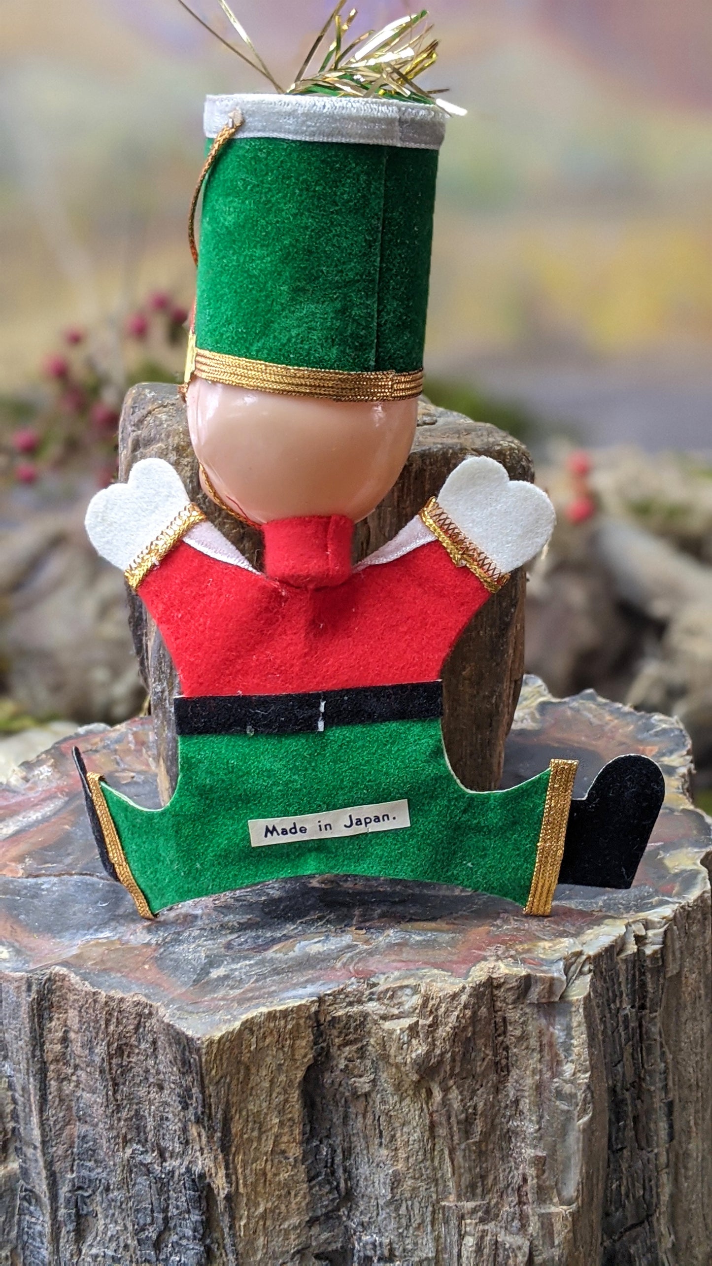 Vintage soldier elf ornament