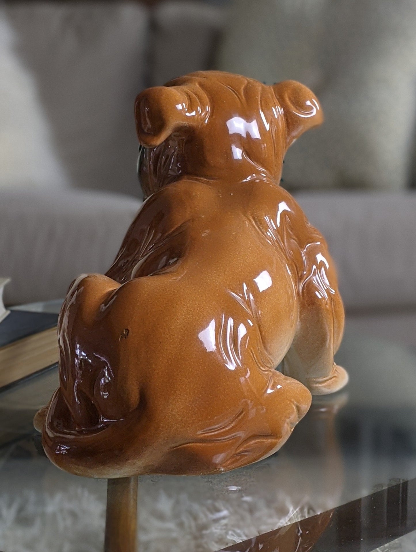 Vintage ceramic bulldog statue