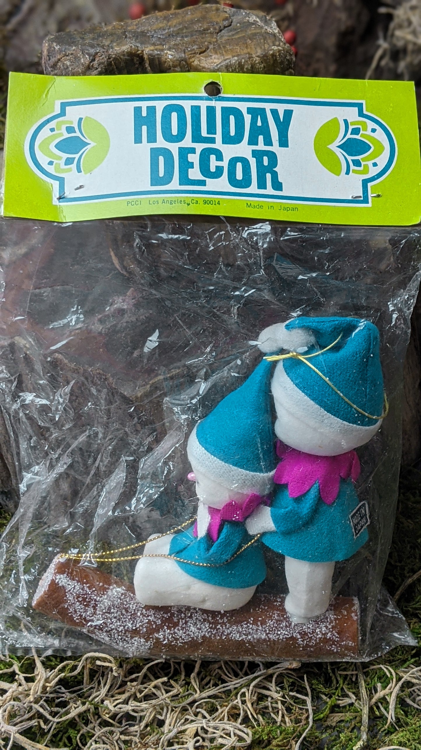 Vintage snow pixies decoration in package