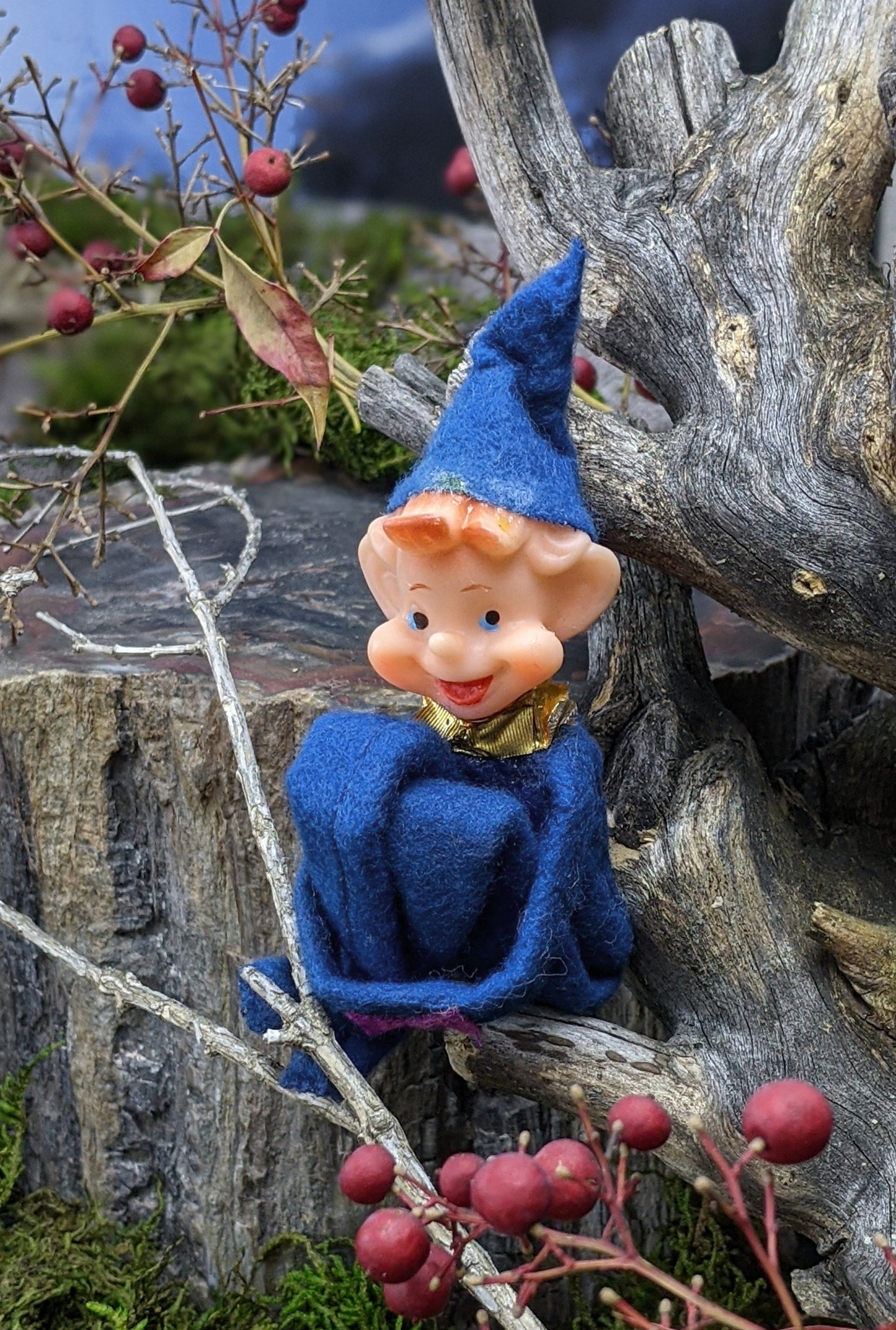 Vintage mini blue knee hugger elf