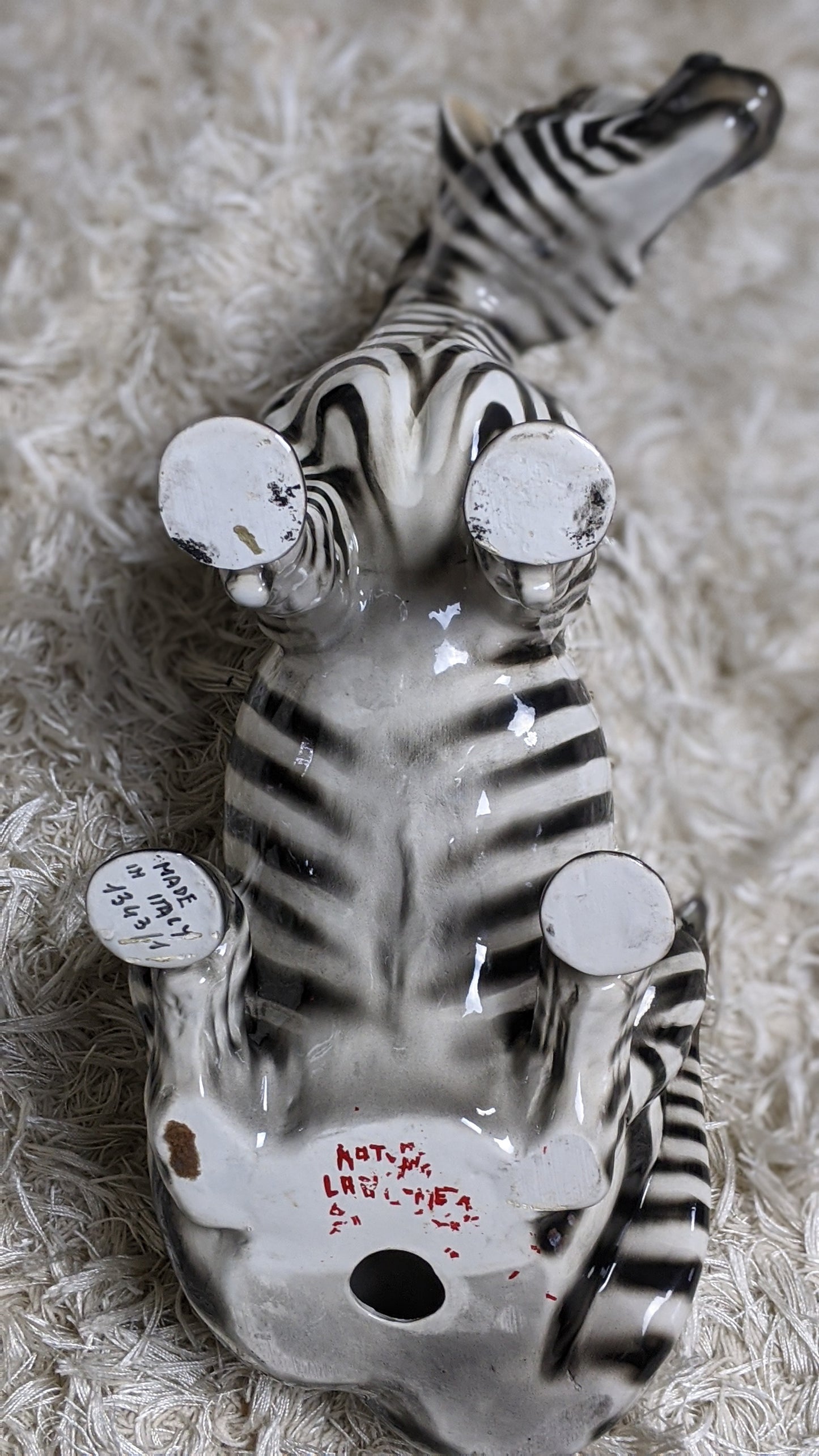 Vintage Italian zebra statue
