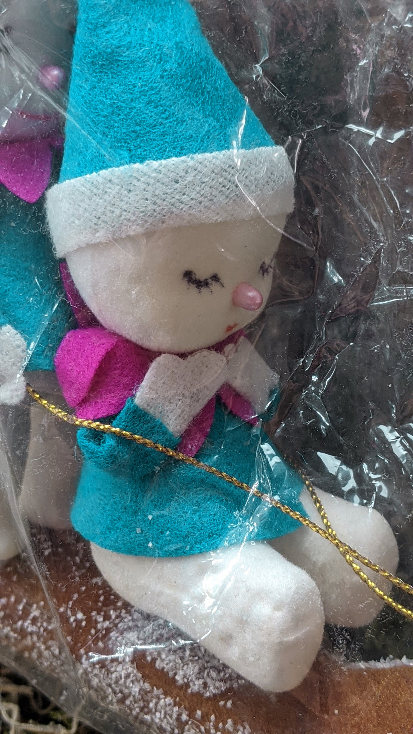 Vintage snow pixies decoration in package