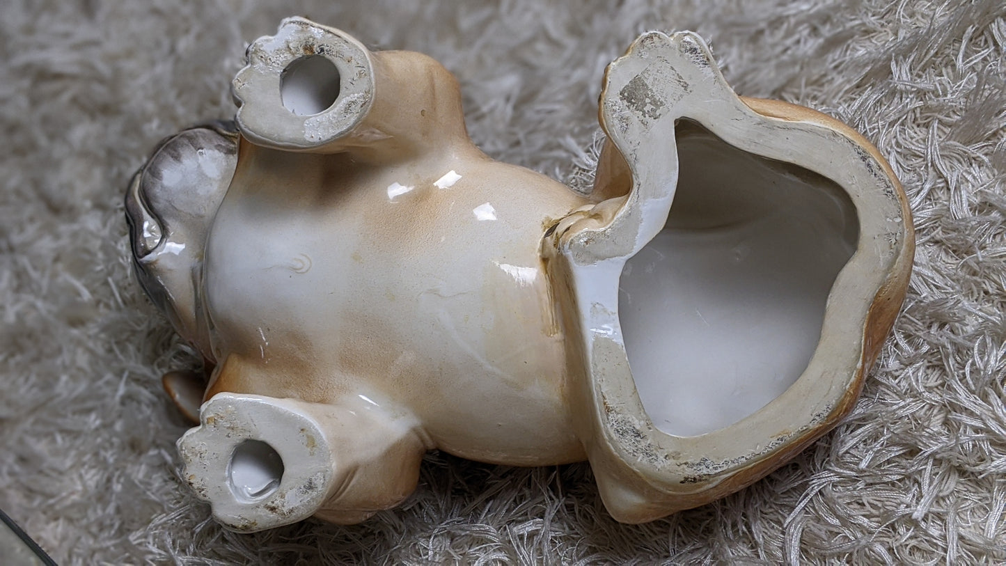 Vintage ceramic bulldog statue