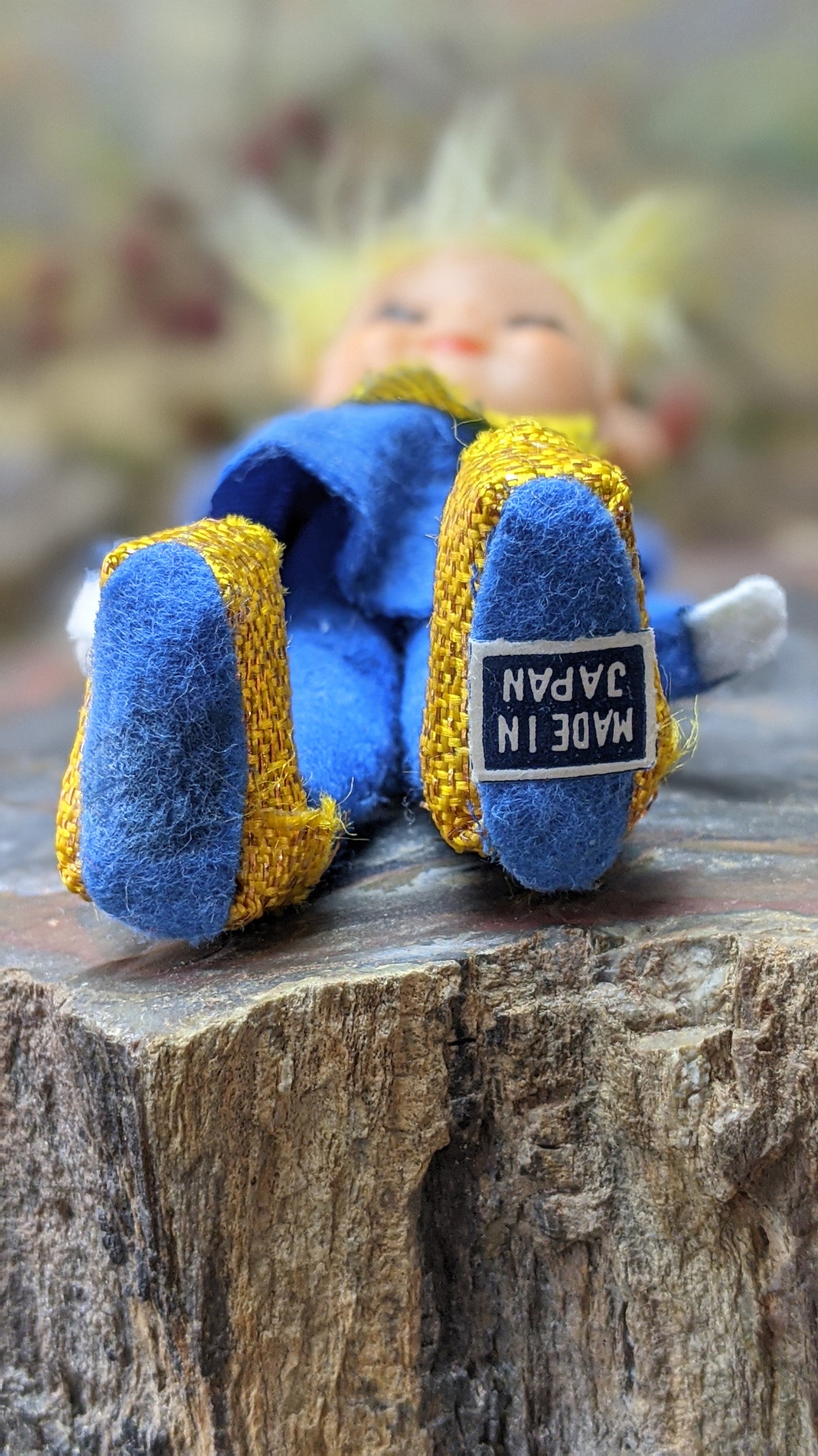 Vintage blue pixie elf ornament