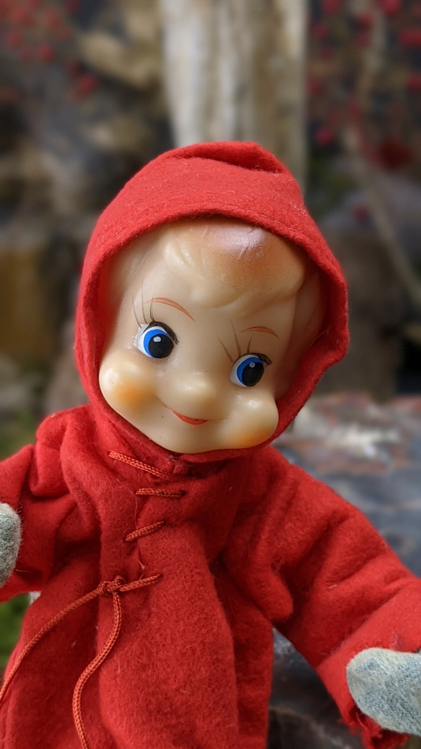 Vintage pixie elf skier