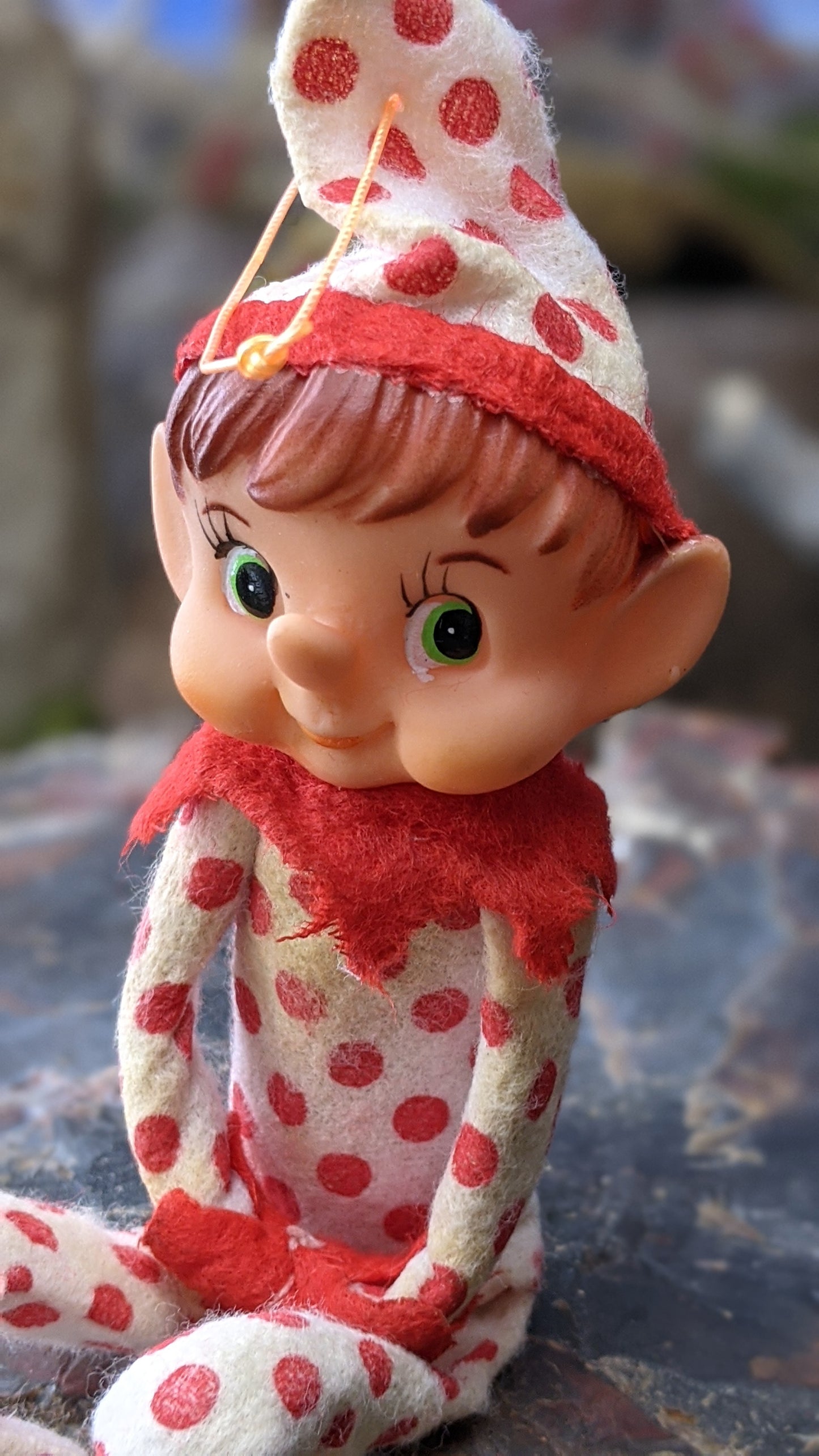 Vintage polka dot knee hugger elf pixie