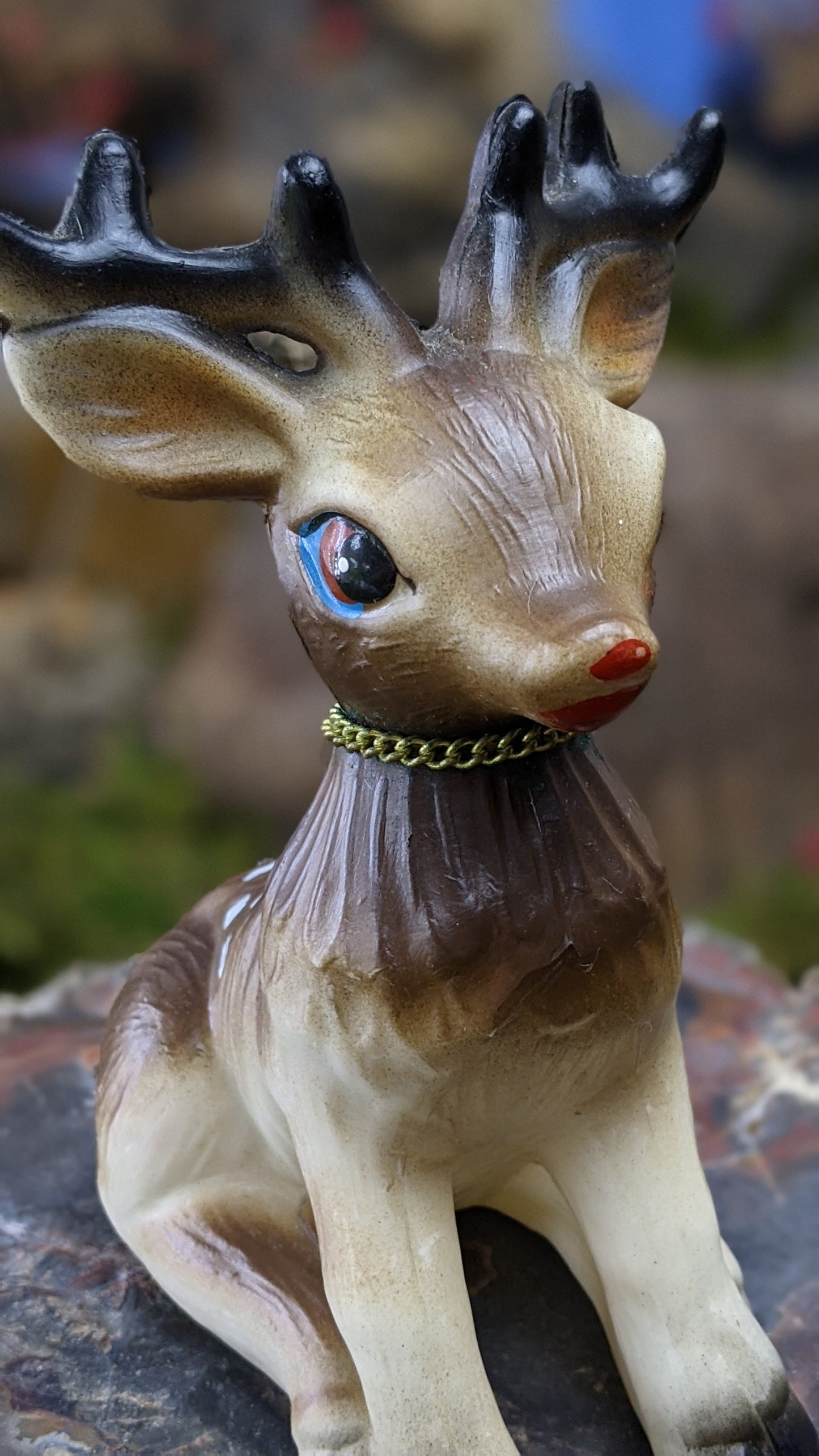 Vintage big eye Japan Christmas reindeer