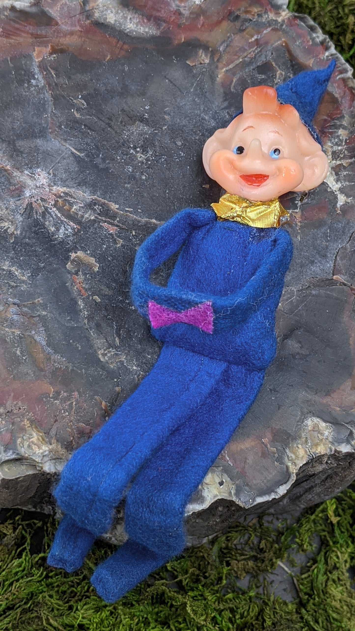 Vintage mini blue knee hugger elf