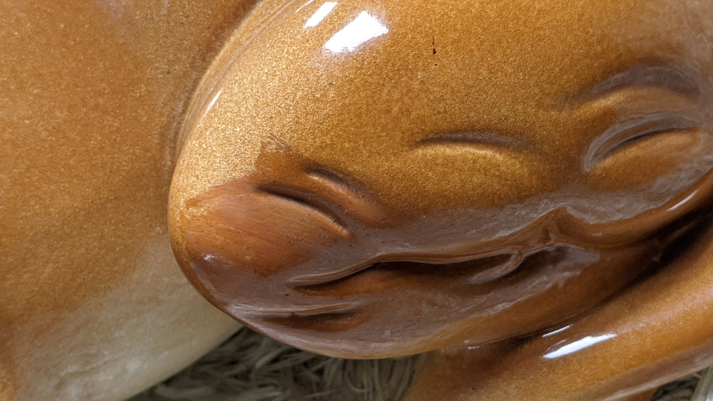 Vintage ceramic bulldog statue