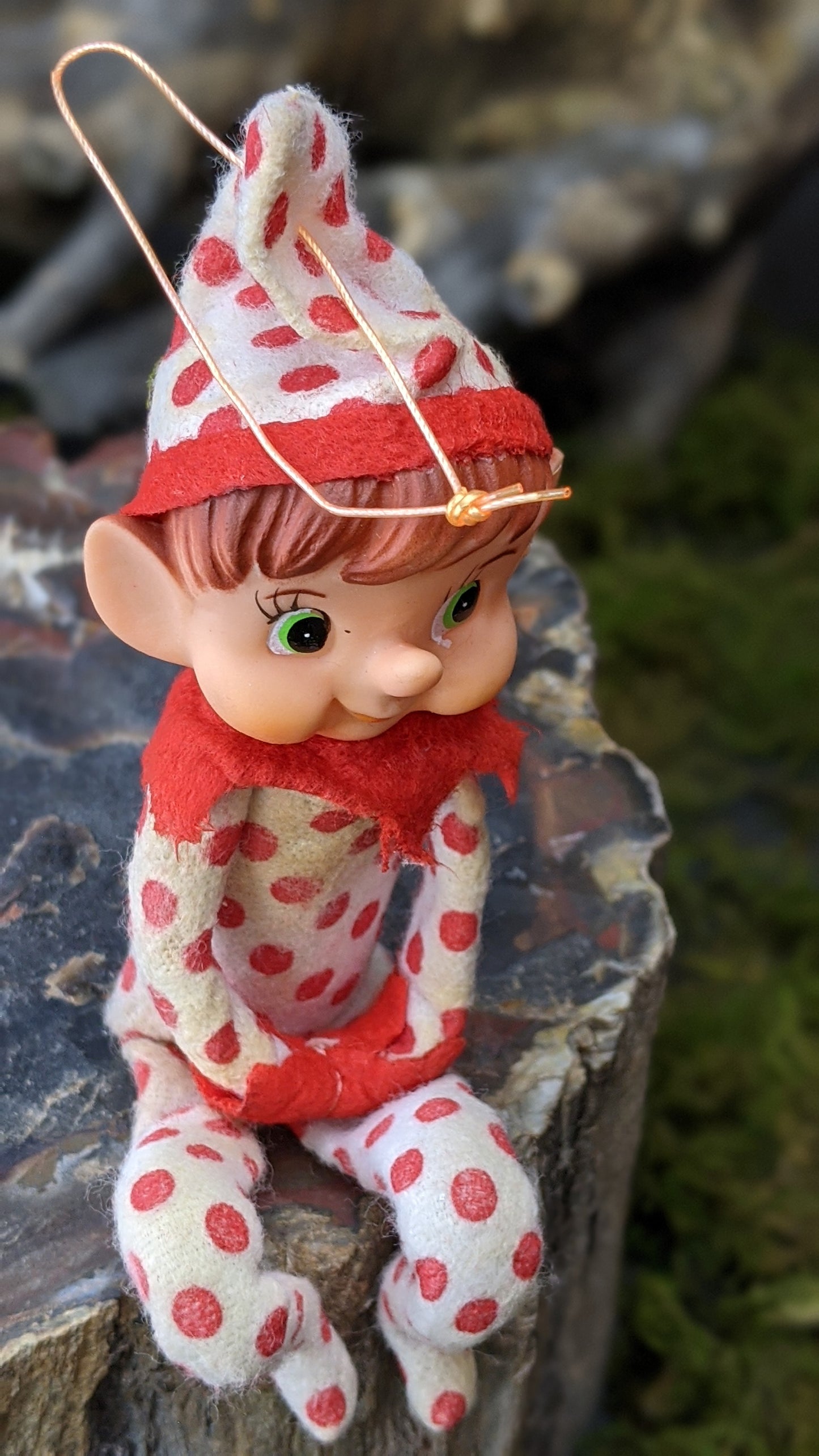 Vintage polka dot knee hugger elf pixie