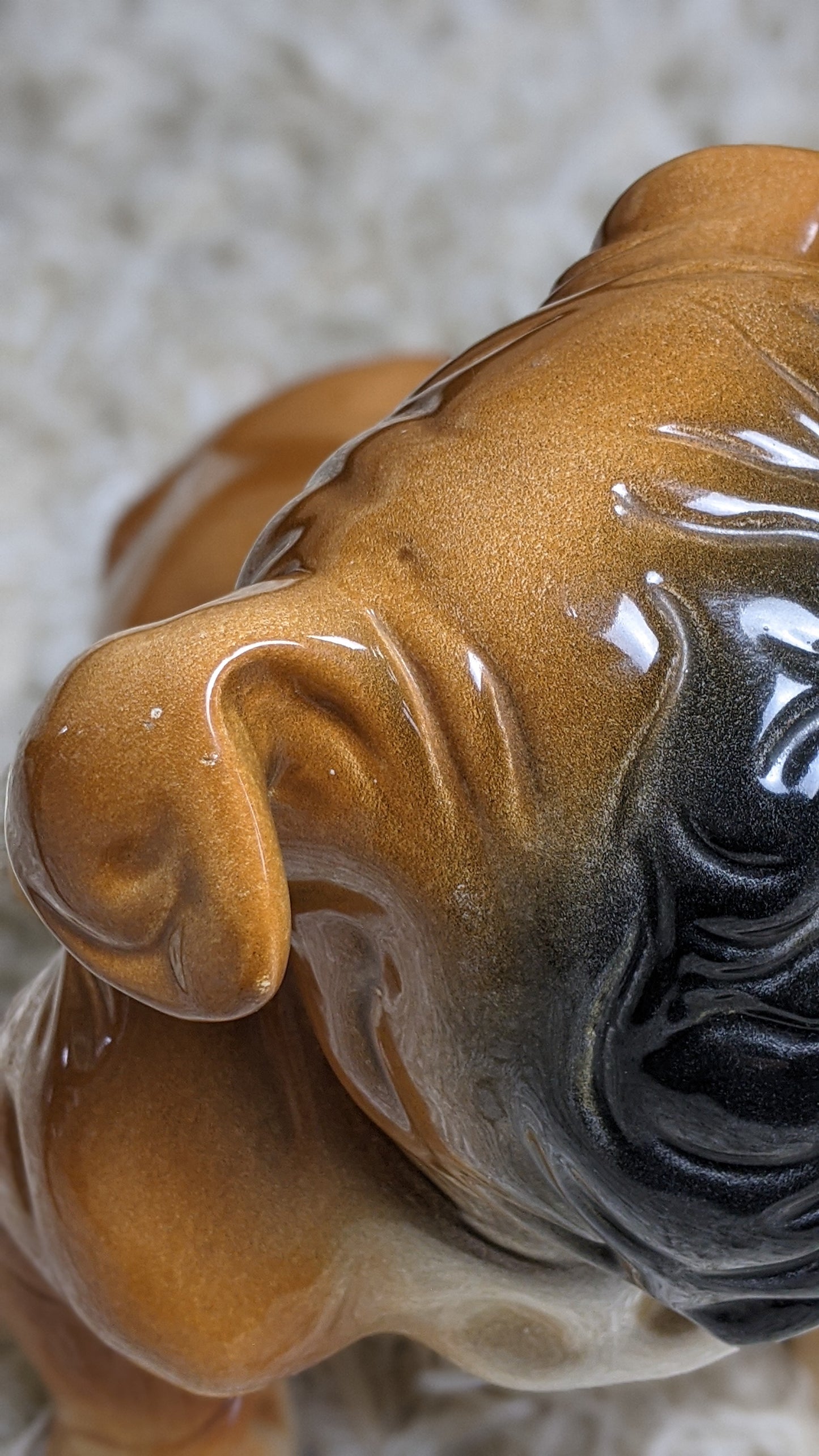 Vintage ceramic bulldog statue