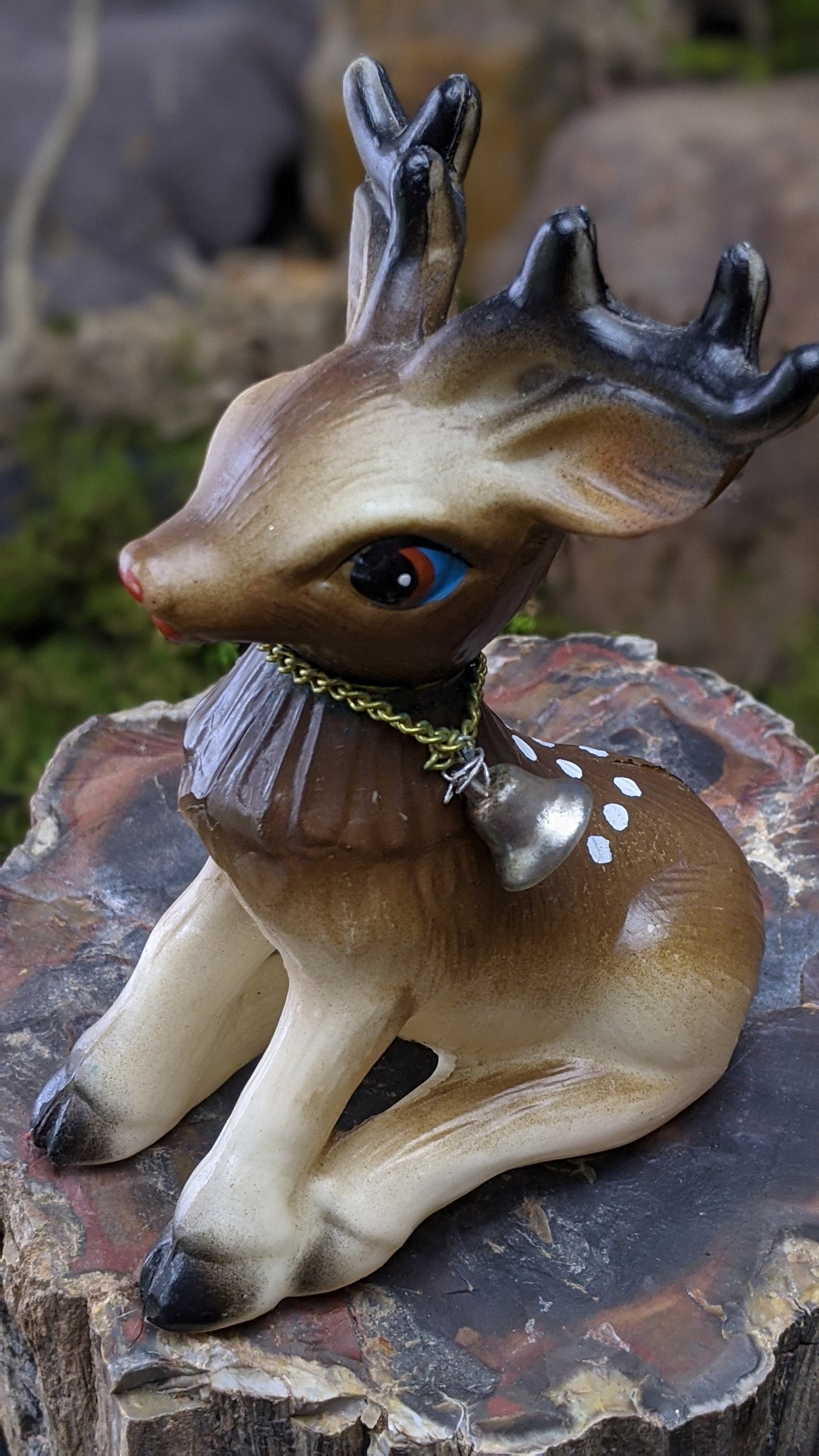 Vintage big eye Japan Christmas reindeer