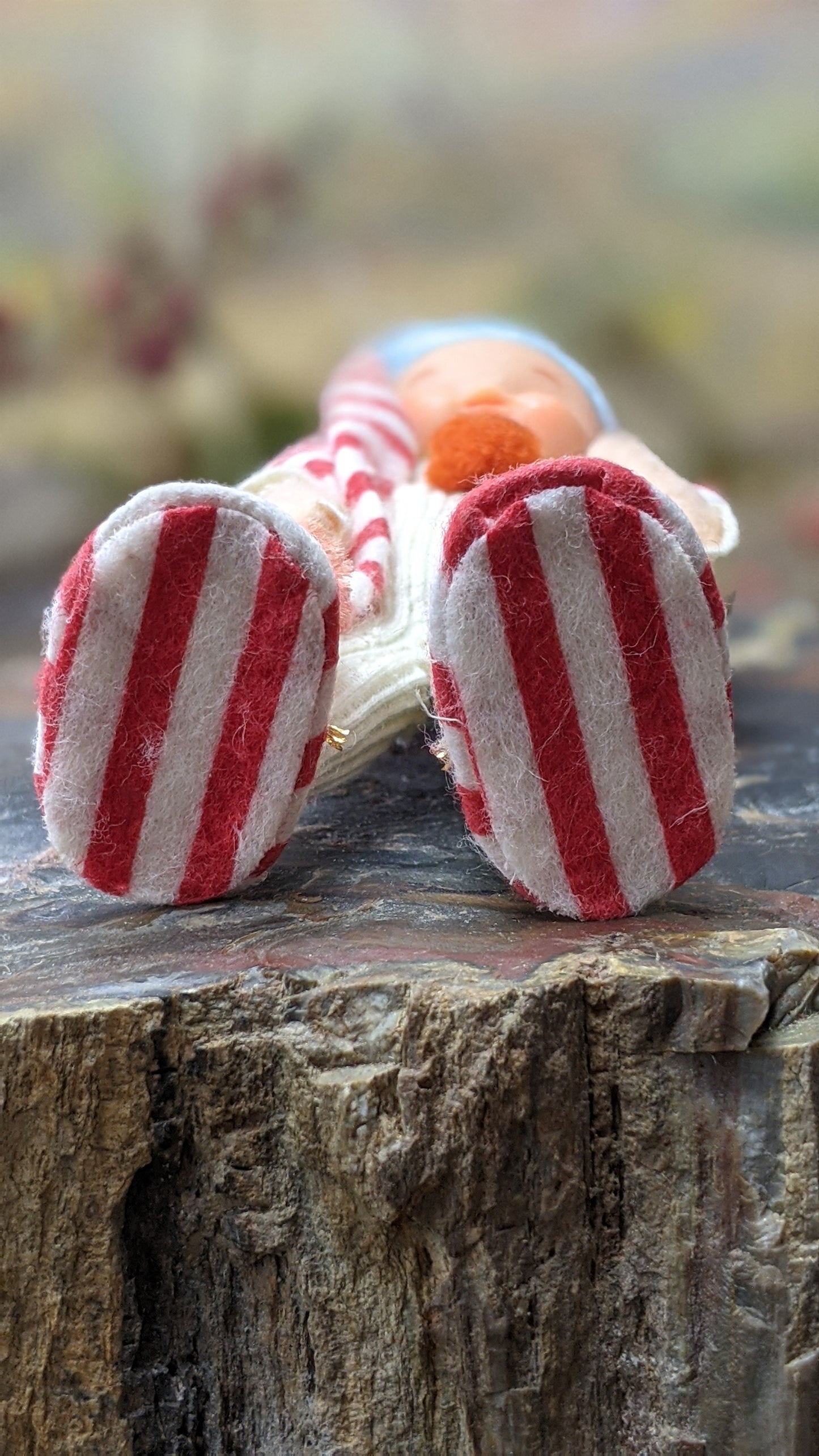 Vintage blue hair pixie elf ornament with candle